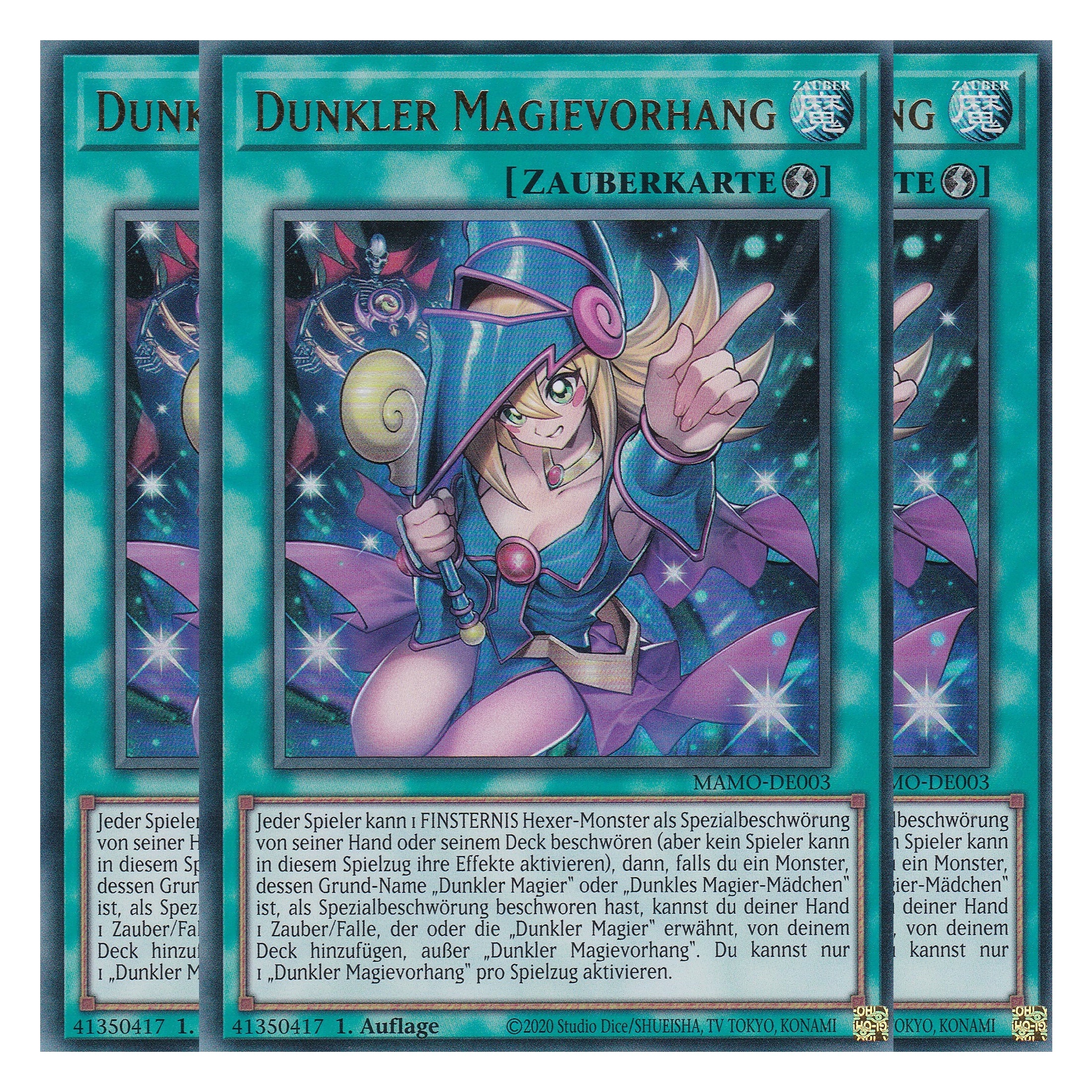 MAMO-DE003 - Dunkler Magievorhang - Ultra Rare - Deutsch - 1. Auflage - Magnificent Monsters - Playset (3 Kopien) - Yu-Gi-Oh!