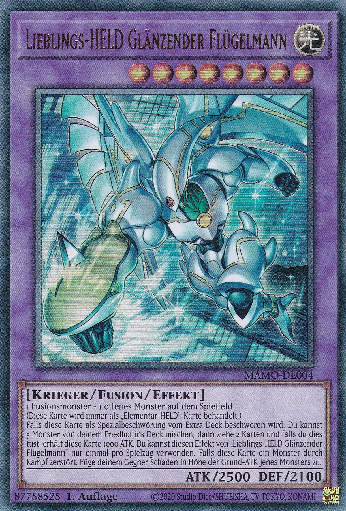 MAMO-DE004 - Lieblings-HELD Glänzender Flügelmann - Ultra Rare - Deutsch - 1. Auflage - Magnificent Monsters - Yu-Gi-Oh!