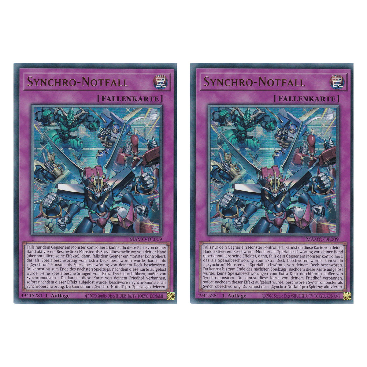 MAMO-DE009 - Synchro-Notfall - Ultra Rare - Deutsch - 1. Auflage - Magnificent Monsters - Duo Set (2 Stück) - Yu-Gi-Oh!