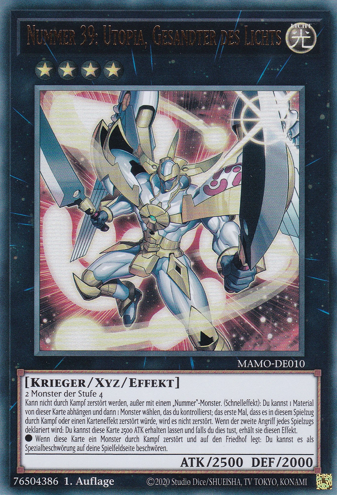 MAMO-DE010 - Nummer 39: Utopia, Gesandter des Lichts - Ultra Rare - Deutsch - 1. Auflage - Magnificent Monsters - Yu-Gi-Oh!