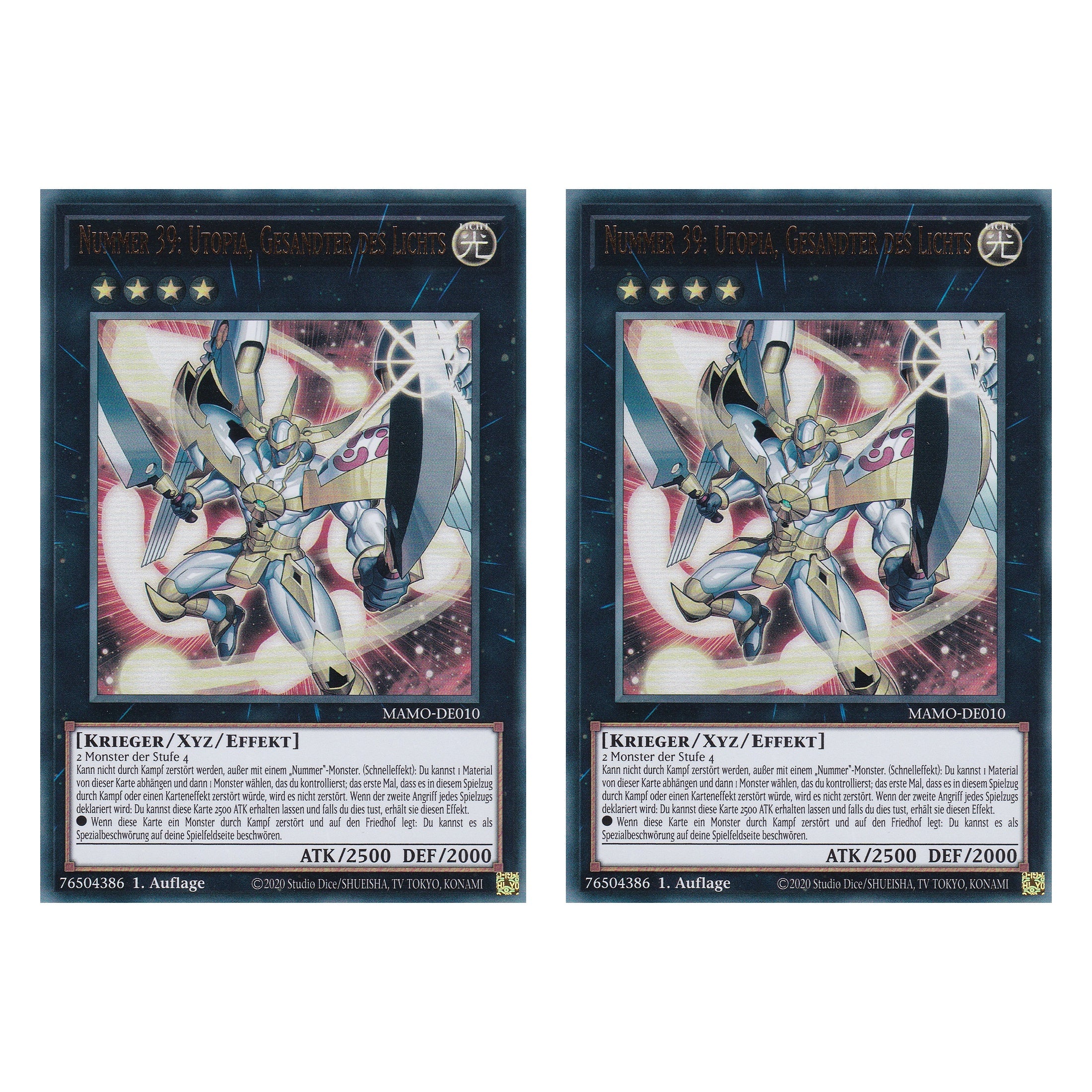 MAMO-DE010 - Nummer 39: Utopia, Gesandter des Lichts - Ultra Rare - Deutsch - 1. Auflage - Magnificent Monsters - Duo Set (2 Stück) - Yu-Gi-Oh!