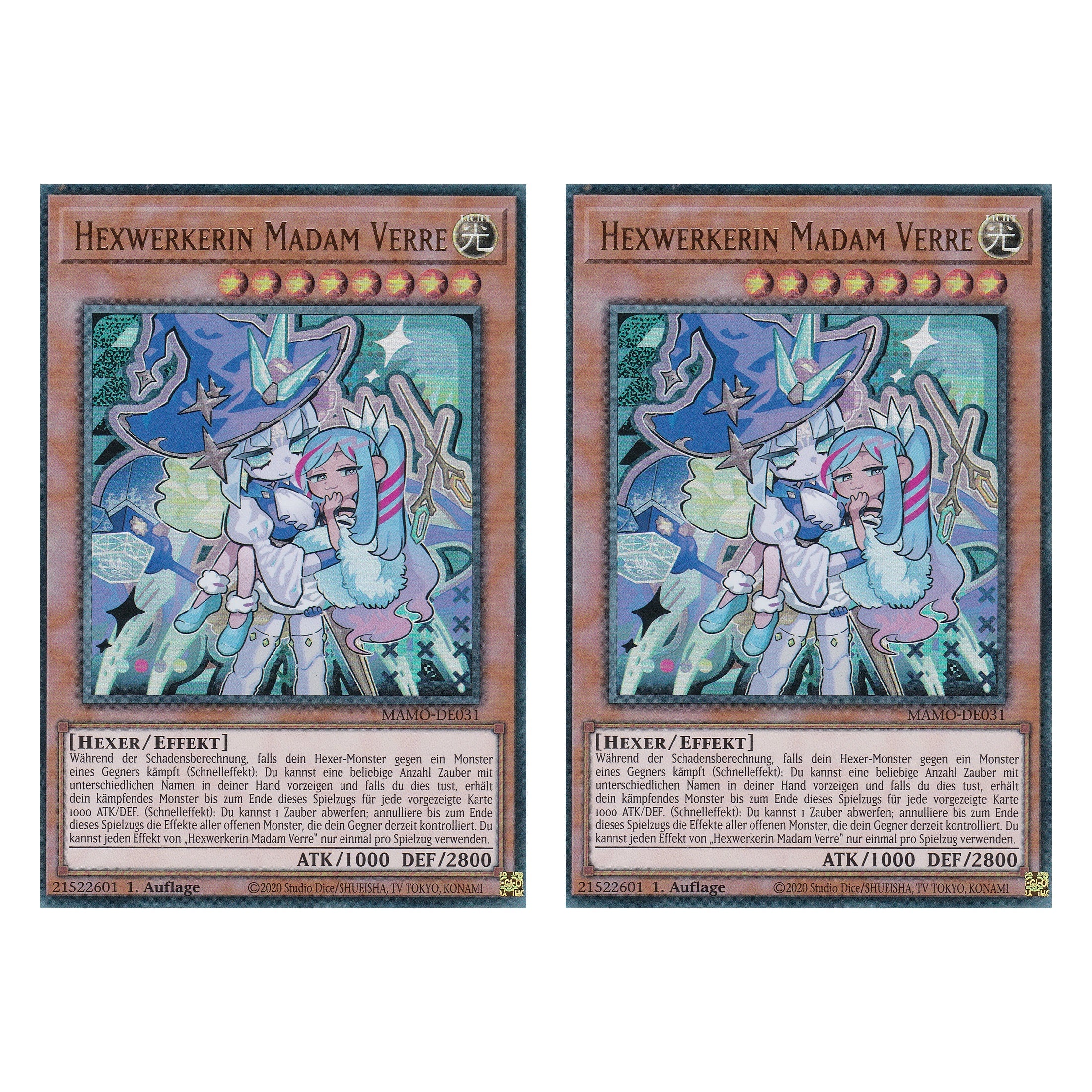 MAMO-DE031 - Hexwerkerin Madam Verre - Ultra Rare - Deutsch - 1. Auflage - Magnificent Monsters - Duo Set (2 Stück) - Yu-Gi-Oh!