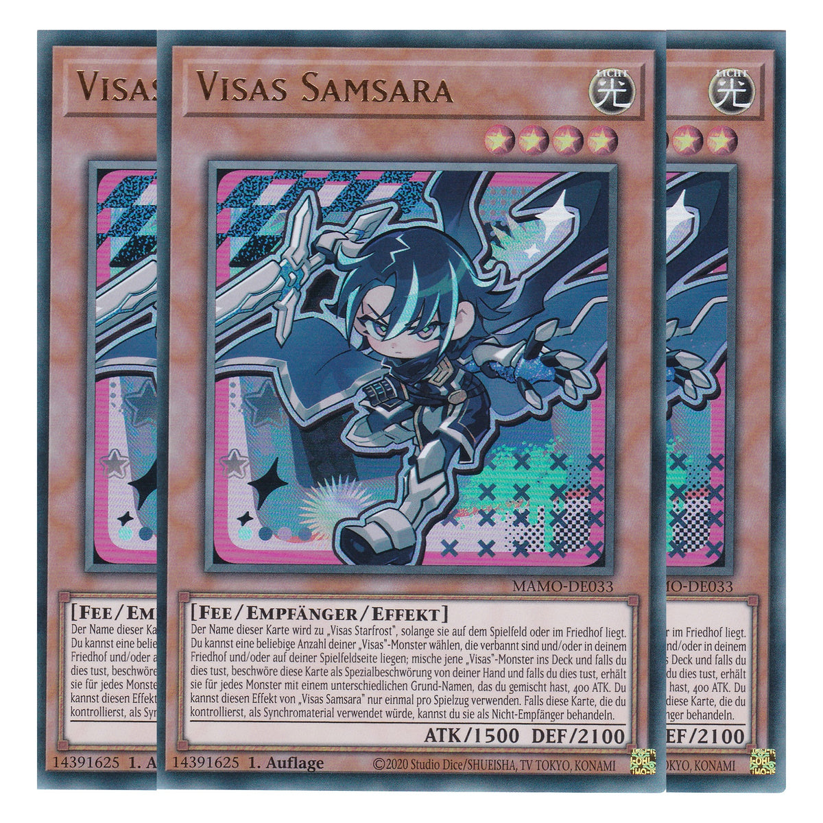 MAMO-DE033 - Visas Samsara - Ultra Rare - Deutsch - 1. Auflage - Magnificent Monsters - Playset (3 Kopien) - Yu-Gi-Oh!