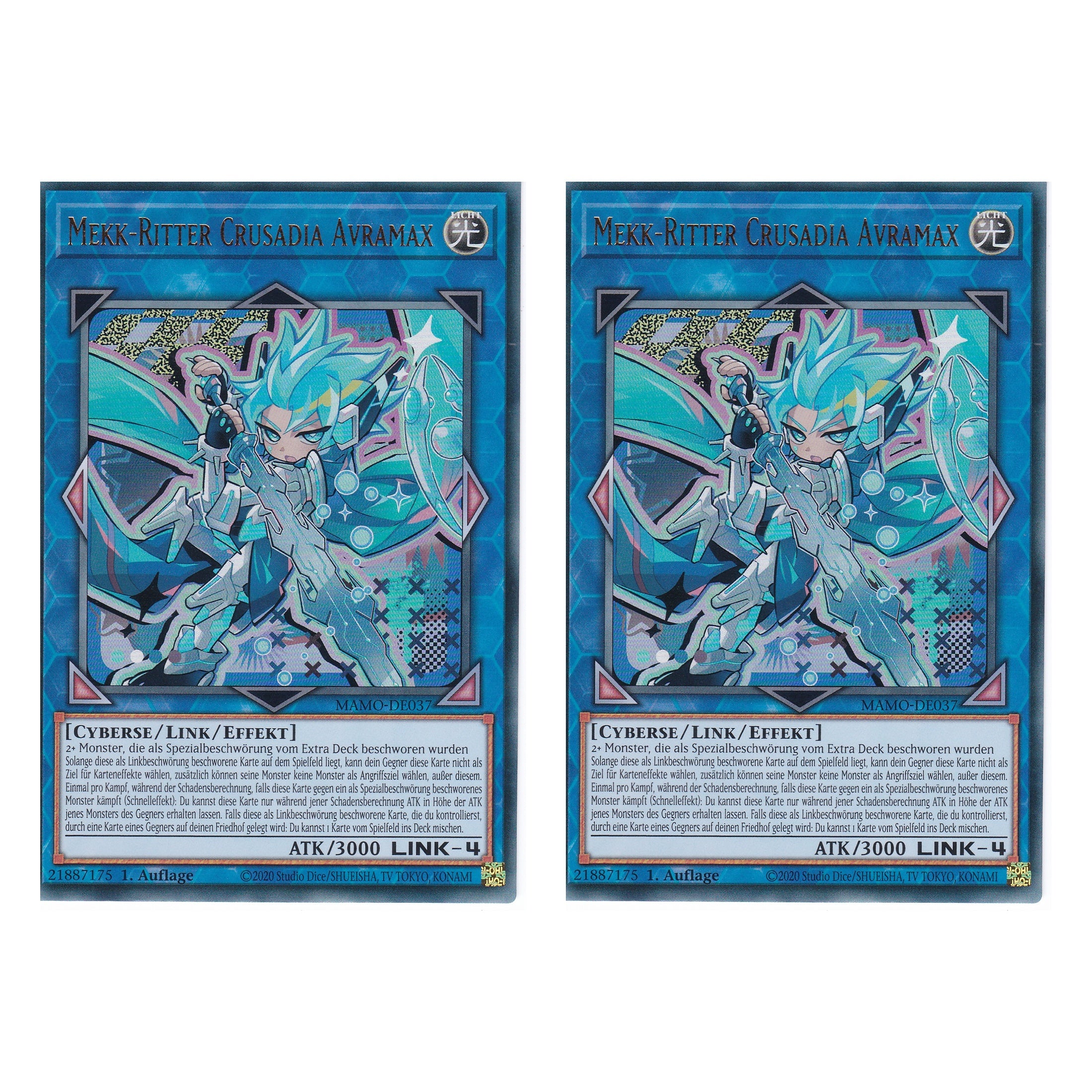 MAMO-DE037 - Mekk-Ritter Crusadia Avramax - Ultra Rare - Deutsch - 1. Auflage - Magnificent Monsters - Duo Set (2 Stück) - Yu-Gi-Oh!