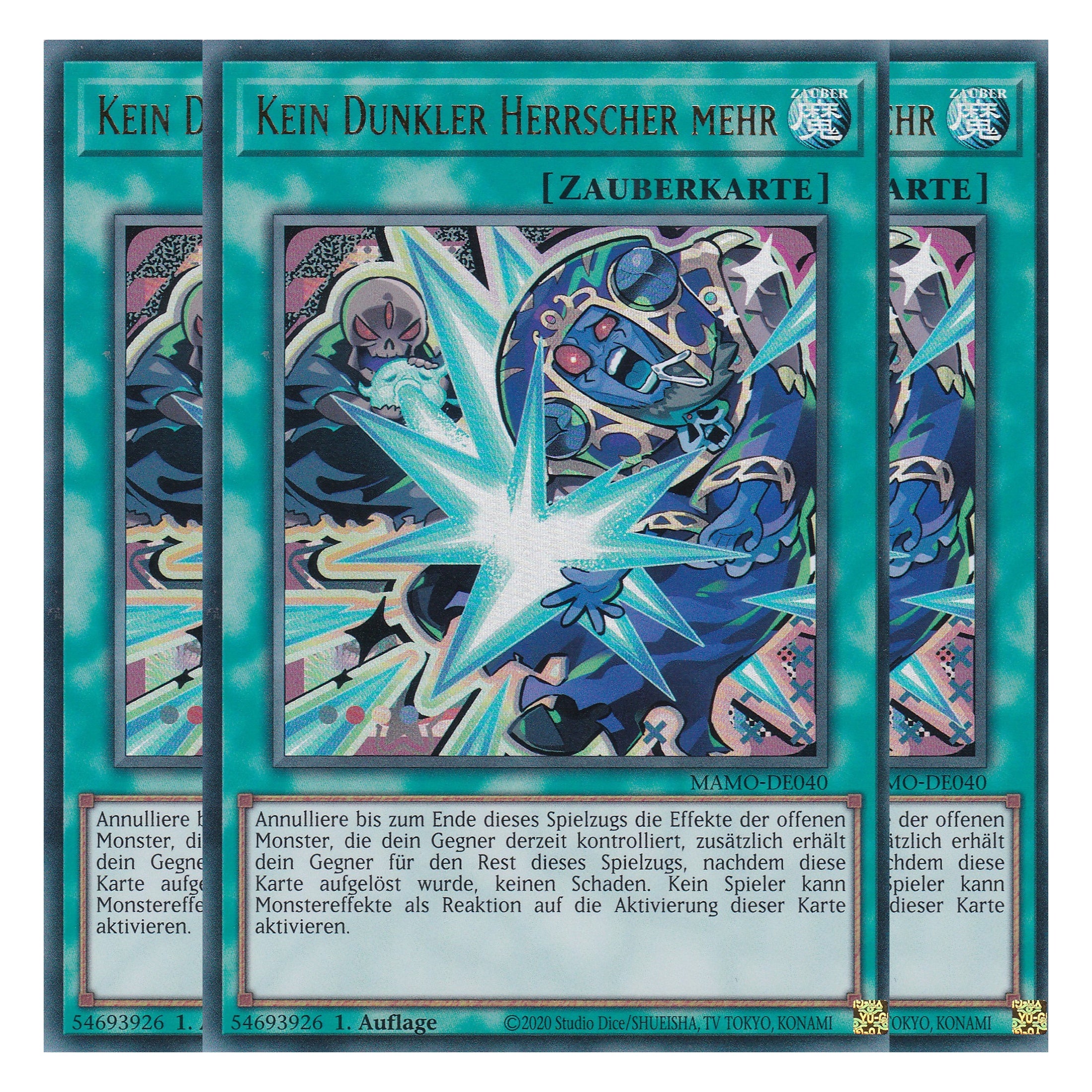 MAMO-DE040 - Kein Dunkler Herrscher mehr - Ultra Rare - Deutsch - 1. Auflage - Magnificent Monsters - Playset (3 Kopien) - Yu-Gi-Oh!