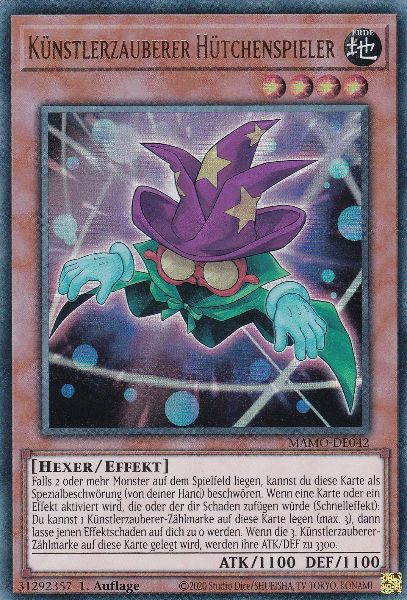 MAMO-DE042 - Künstlerzauberer Hütchenspieler - Ultra Rare - Deutsch - 1. Auflage - Magnificent Monsters - Yu-Gi-Oh!