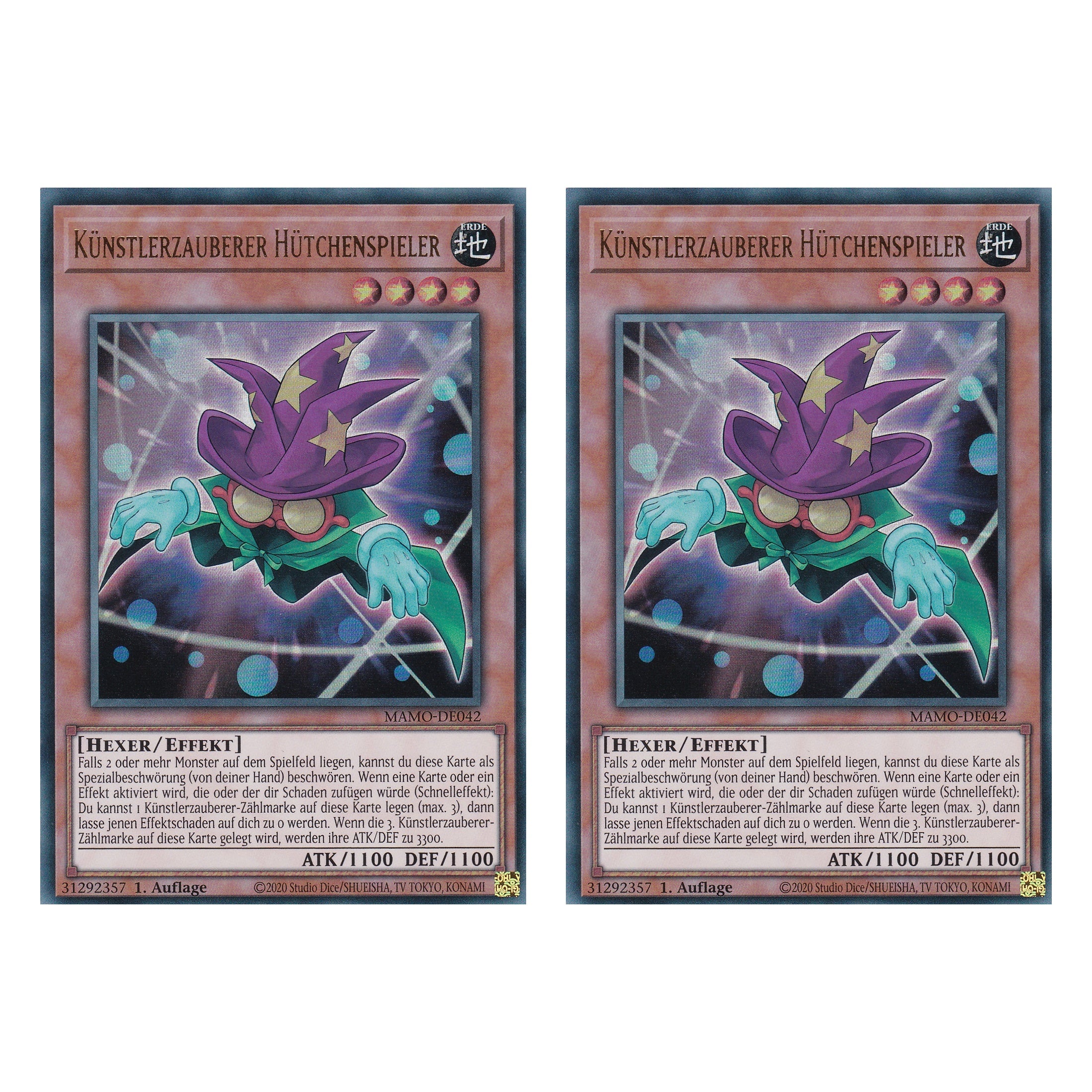 MAMO-DE042 - Künstlerzauberer Hütchenspieler - Ultra Rare - Deutsch - 1. Auflage - Magnificent Monsters - Duo Set (2 Stück) - Yu-Gi-Oh!
