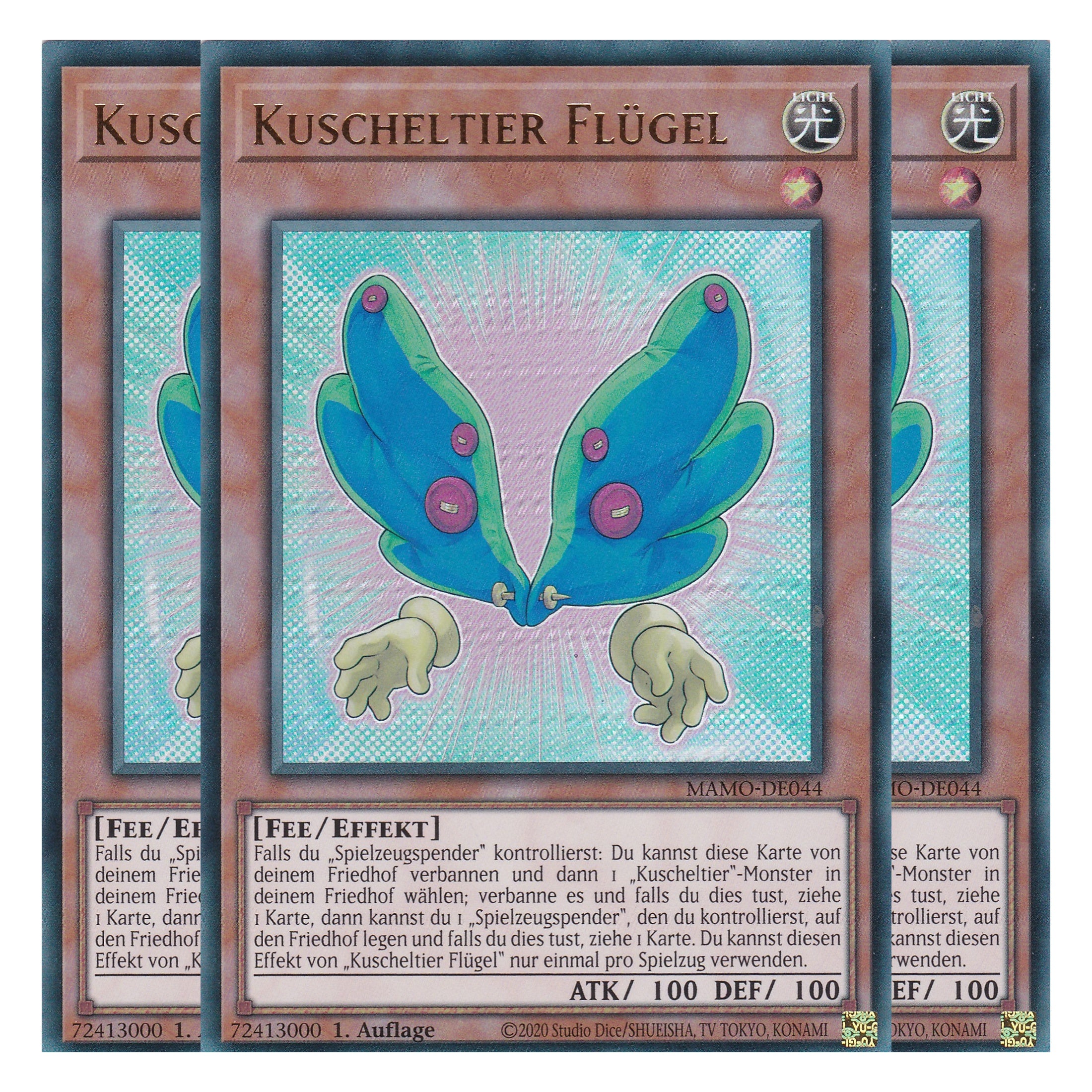MAMO-DE044 - Kuscheltier Flügel - Ultra Rare - Deutsch - 1. Auflage - Magnificent Monsters - Playset (3 Kopien) - Yu-Gi-Oh!