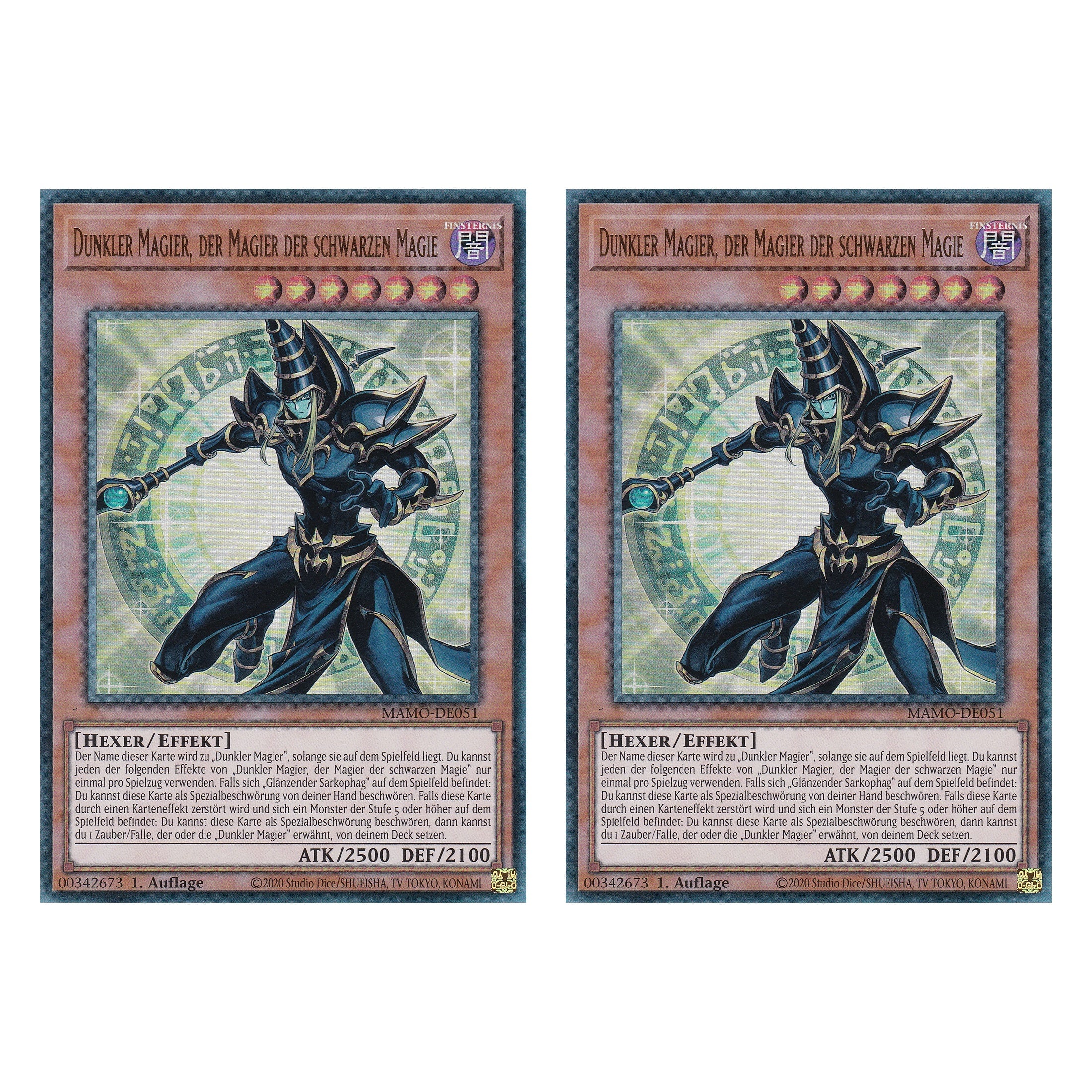 MAMO-DE051 - Dunkler Magier, der Magier der schwarzen Magie - Ultra Rare - Deutsch - 1. Auflage - Magnificent Monsters - Duo Set (2 Stück) - Yu-Gi-Oh!