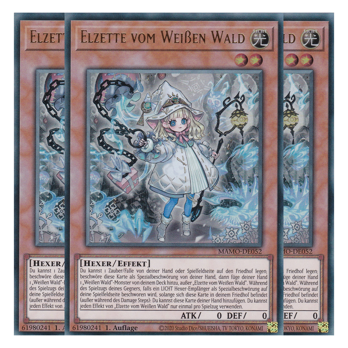 MAMO-DE052 - Elzette vom Weißen Wald - Ultra Rare - Deutsch - 1. Auflage - Magnificent Monsters - Playset (3 Kopien) - Yu-Gi-Oh!