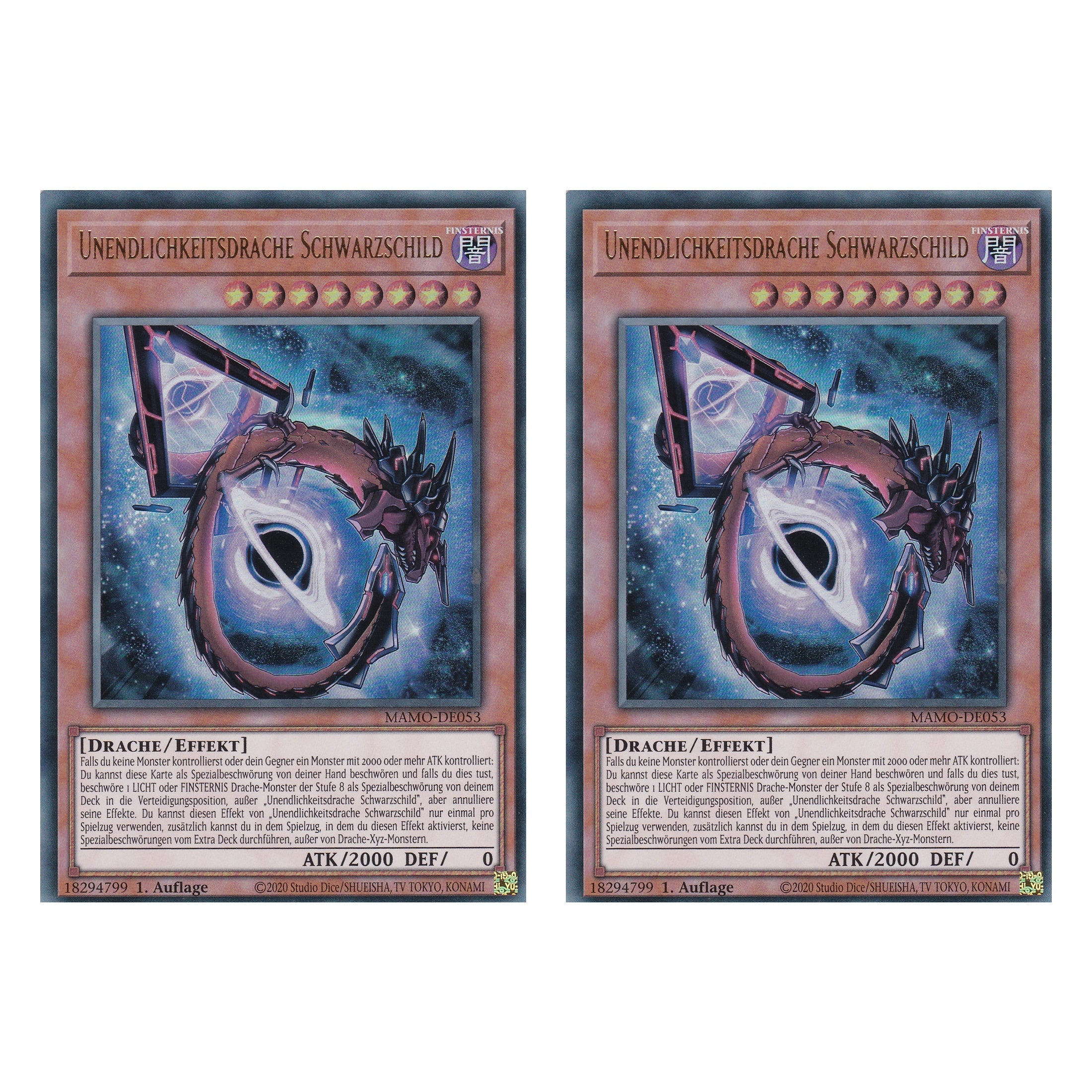 MAMO-DE053 - Unendlichkeitsdrache Schwarzschild - Ultra Rare - Deutsch - 1. Auflage - Magnificent Monsters - Duo Set (2 Stück) - Yu-Gi-Oh!
