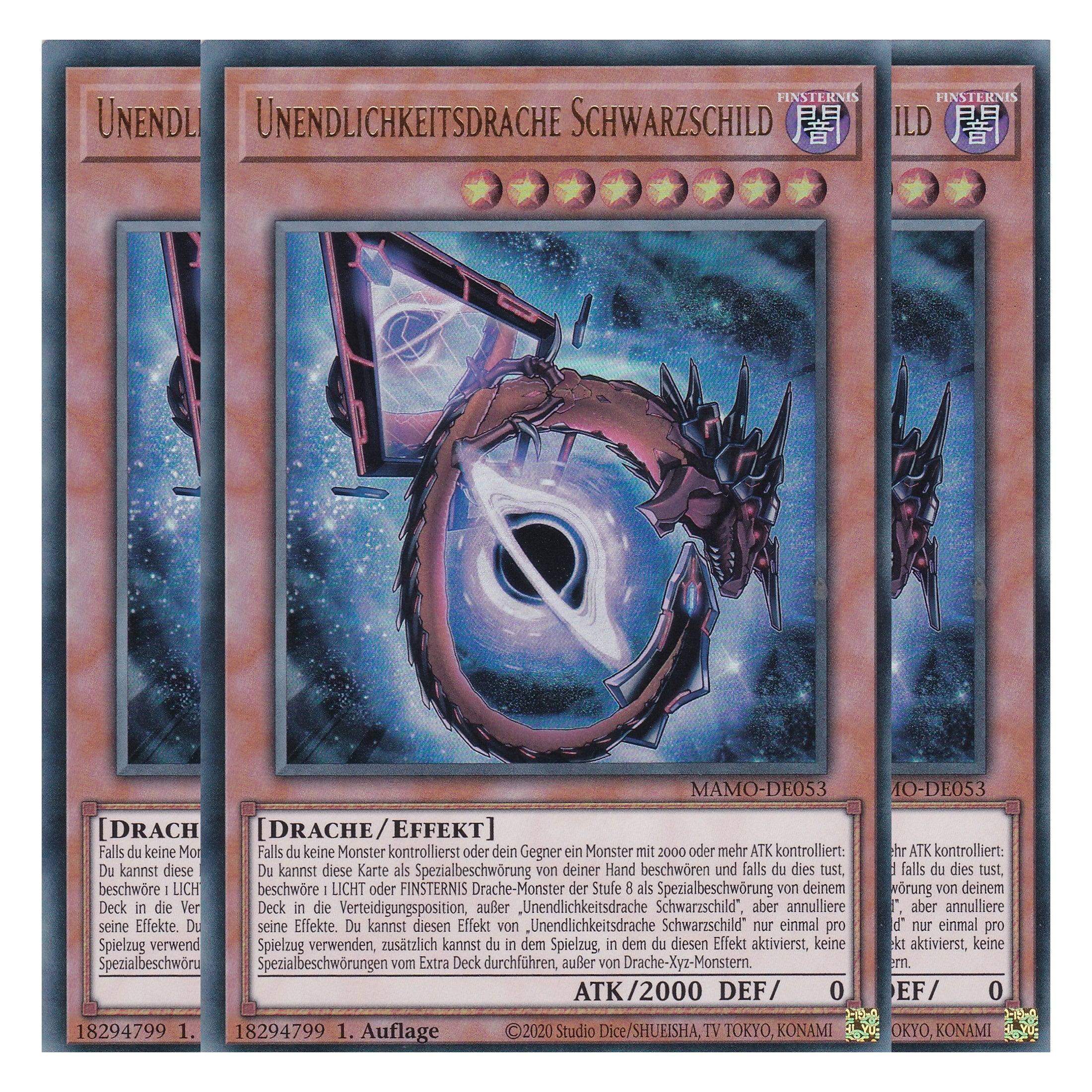 MAMO-DE053 - Unendlichkeitsdrache Schwarzschild - Ultra Rare - Deutsch - 1. Auflage - Magnificent Monsters - Playset (3 Kopien) - Yu-Gi-Oh!