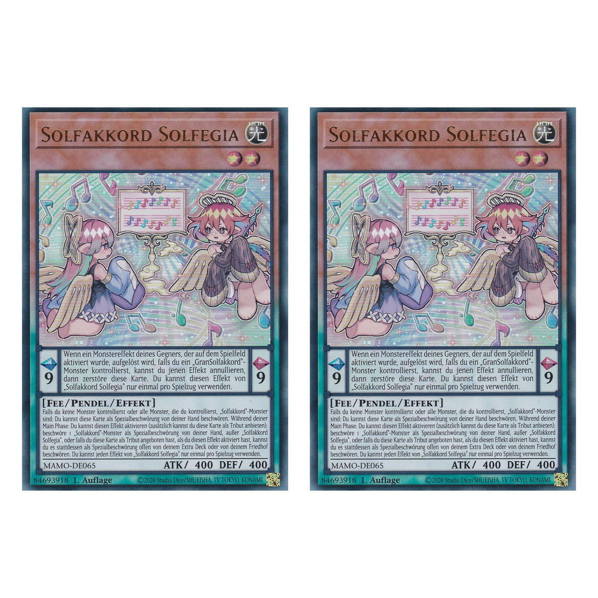 MAMO-DE065 - Solfakkord Solfegia - Ultra Rare - Deutsch - 1. Auflage - Magnificent Monsters - Duo Set (2 Stück) - Yu-Gi-Oh!