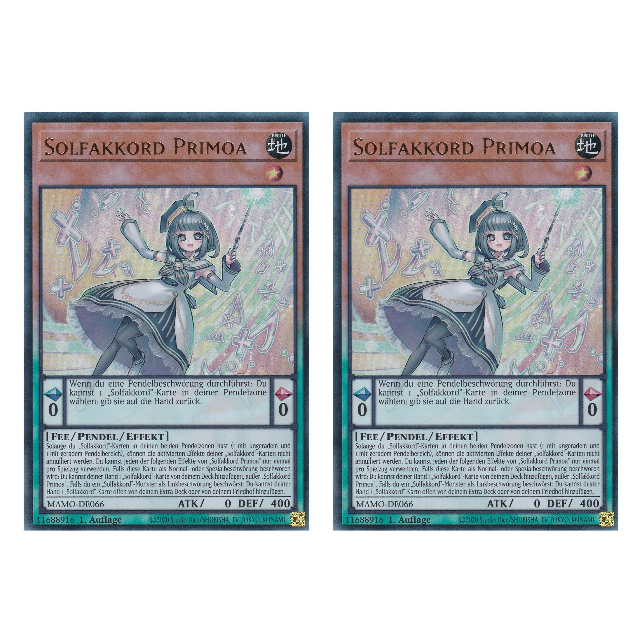 MAMO-DE066 - Solfakkord Primoa - Ultra Rare - Deutsch - 1. Auflage - Magnificent Monsters - Duo Set (2 Stück) - Yu-Gi-Oh!