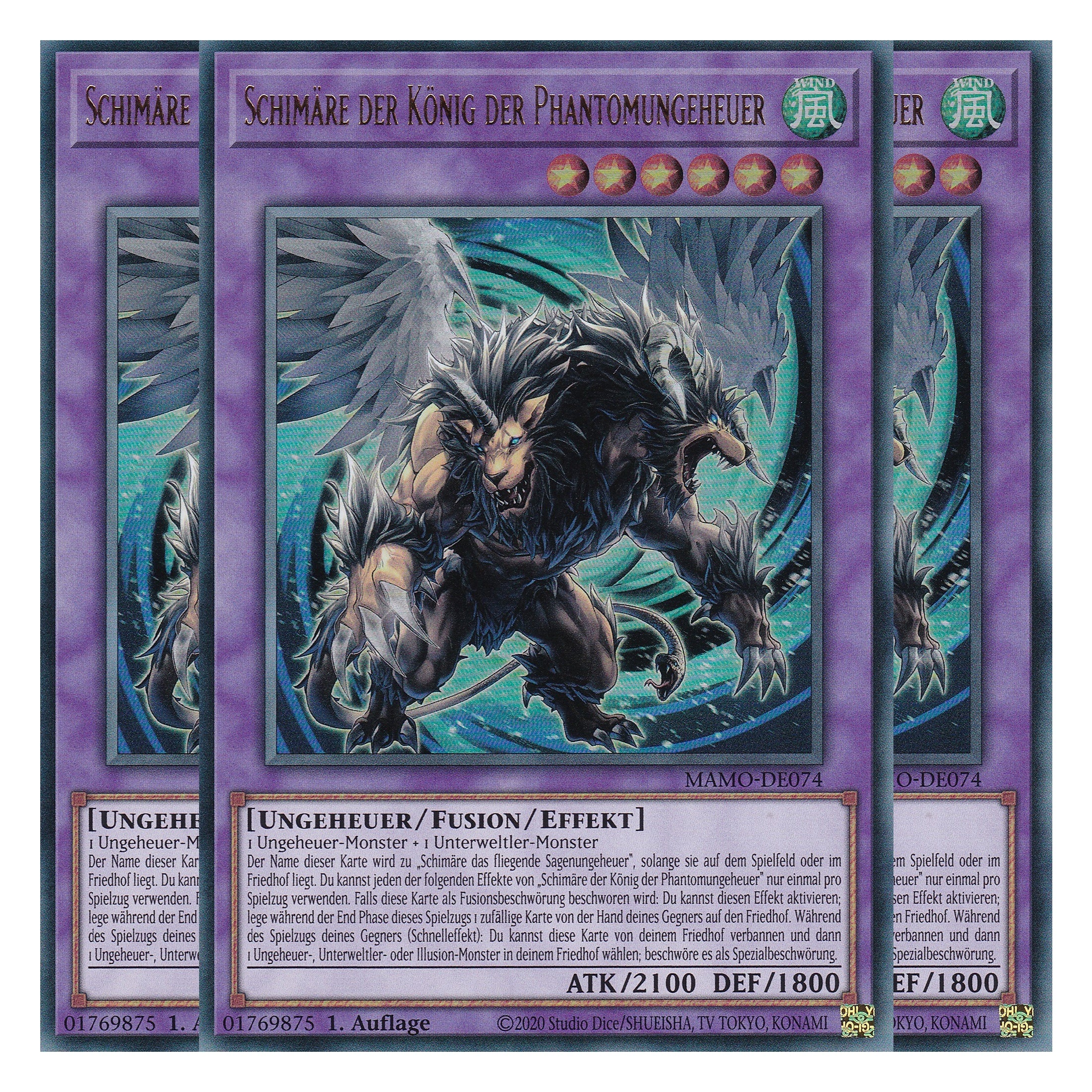 MAMO-DE074 - Schimäre der König der Phantomungeheuer - Ultra Rare - Deutsch - 1. Auflage - Magnificent Monsters - Playset (3 Kopien) - Yu-Gi-Oh!