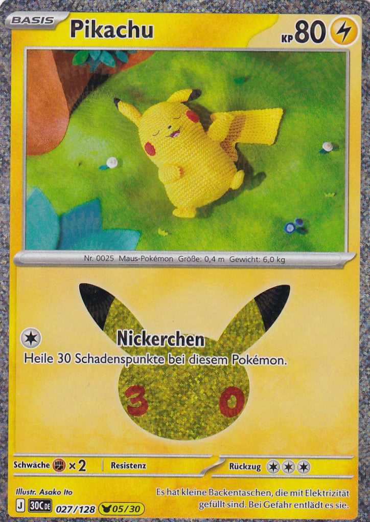 Pikachu (5/30) - 30C 027/128 - Pikachu Rare - 30 Jahre - Deutsch - Near Mint