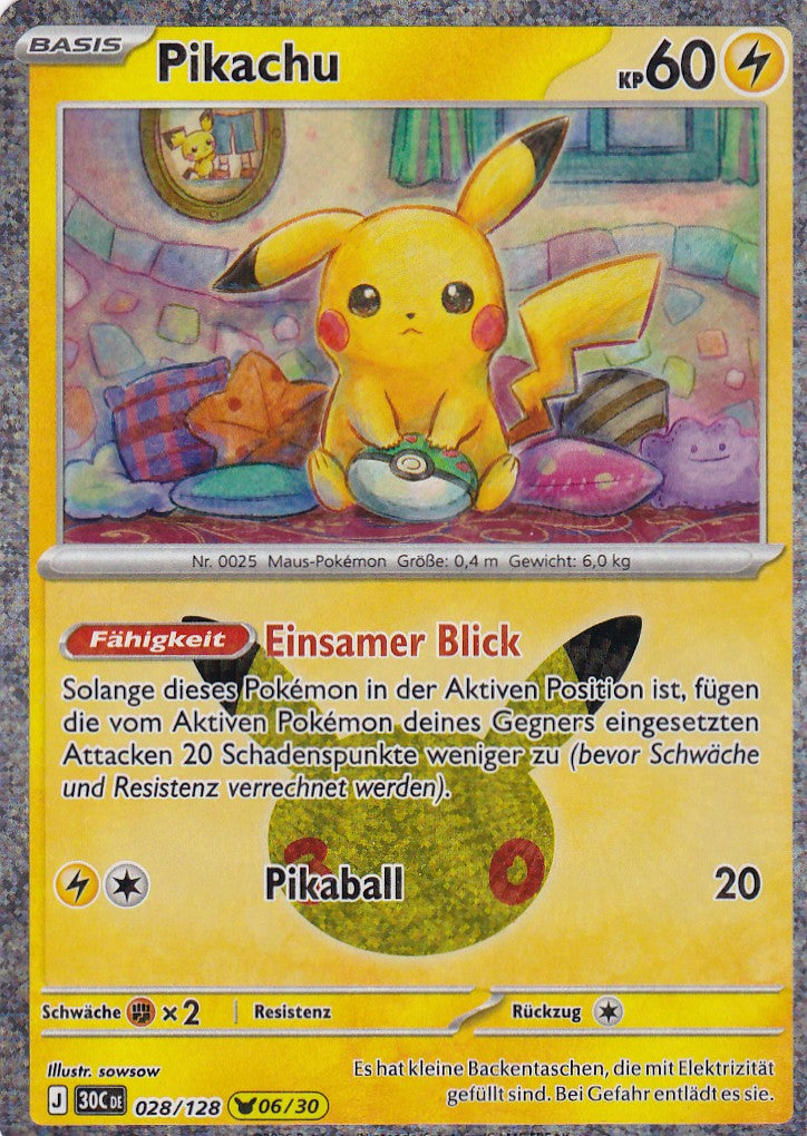 Pikachu (6/30) - 30C 028/128 - Pikachu Rare - 30 Jahre - Deutsch - Near Mint
