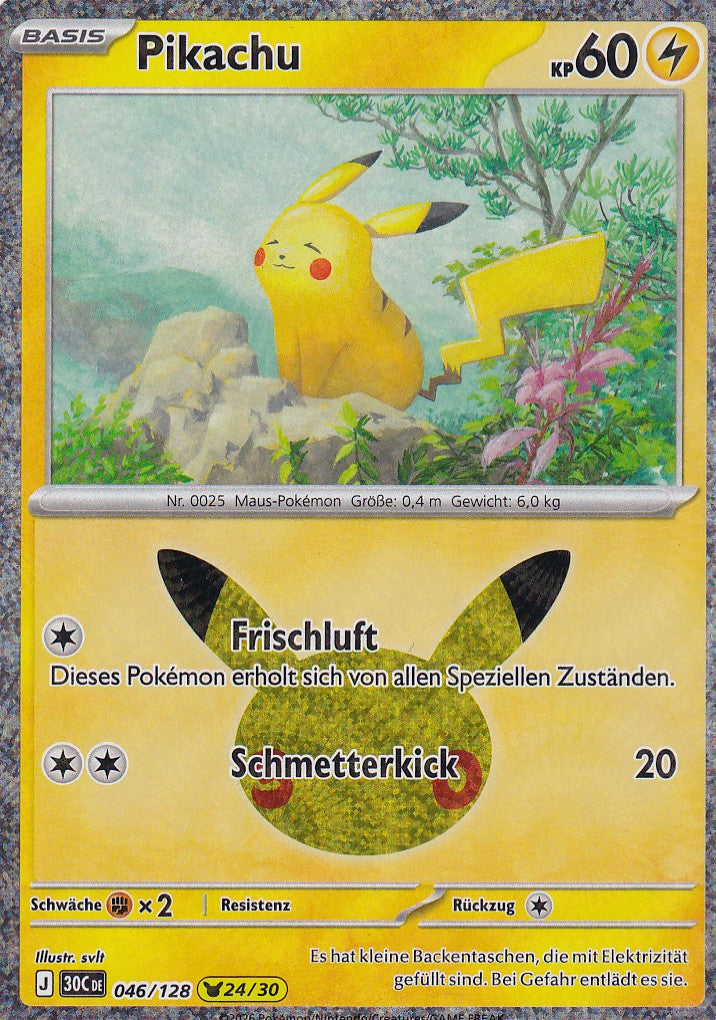 Pikachu (24/30) - 30C 046/128 - Pikachu Rare - 30 Jahre - Deutsch - Near Mint