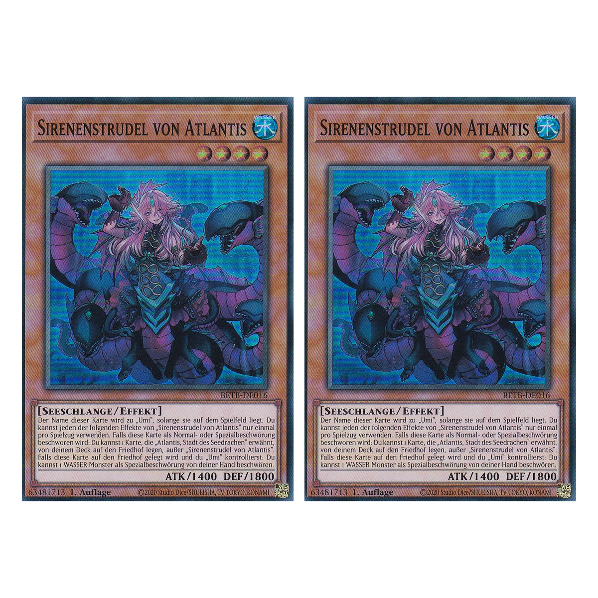 BETB-DE016 - Sirenenstrudel von Atlantis - Super Rare - Deutsch - 1. Auflage - Beyond the Brave - Duo Set (2 Stück) - Yu-Gi-Oh!