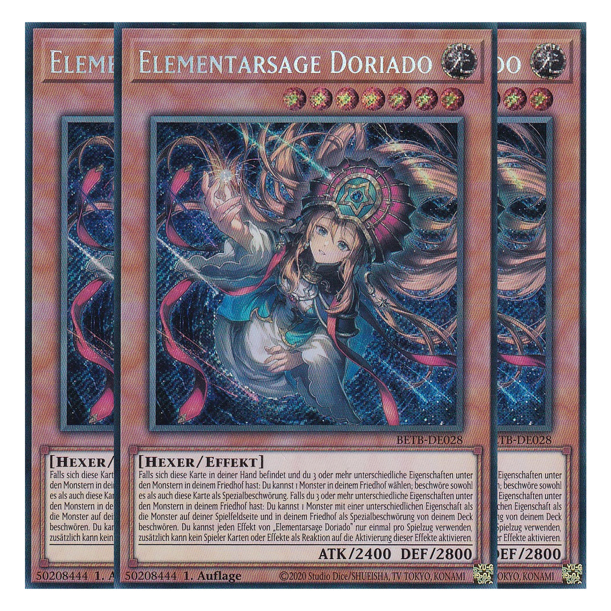 BETB-DE028 - Elementarsage Doriado - Secret Rare - Deutsch - 1. Auflage - Beyond the Brave - Playset (3 Kopien) - Yu-Gi-Oh!