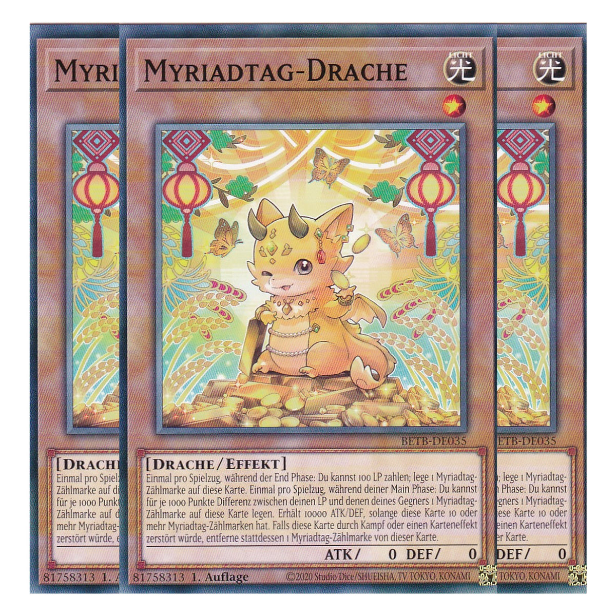 BETB-DE035 - Myriadtag-Drache - Common - Deutsch - 1. Auflage - Beyond the Brave - Playset (3 Kopien) - Yu-Gi-Oh!