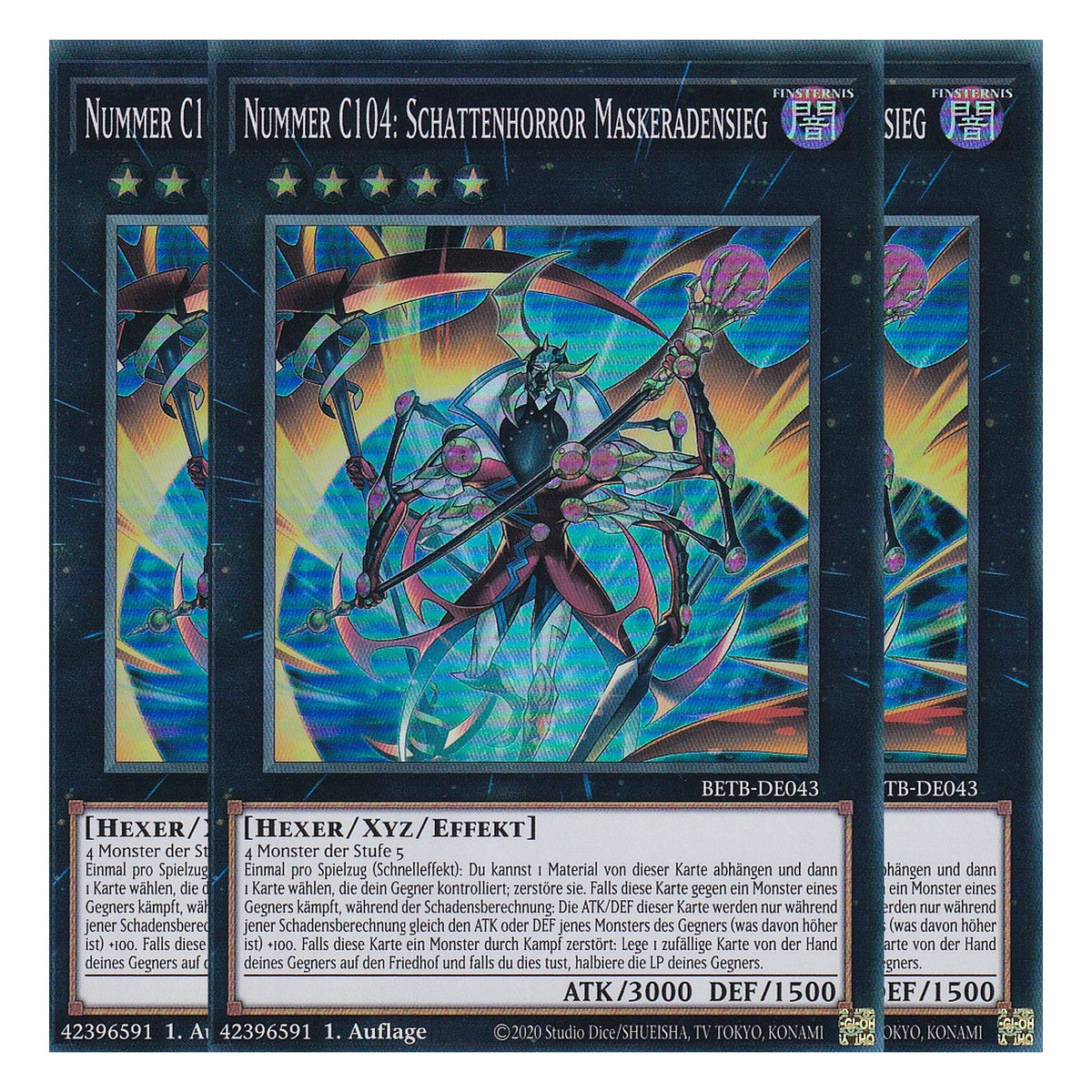 BETB-DE043 - Nummer C104: Schattenhorror Maskeradensieg - Super Rare - Deutsch - 1. Auflage - Beyond the Brave - Playset (3 Kopien) - Yu-Gi-Oh!