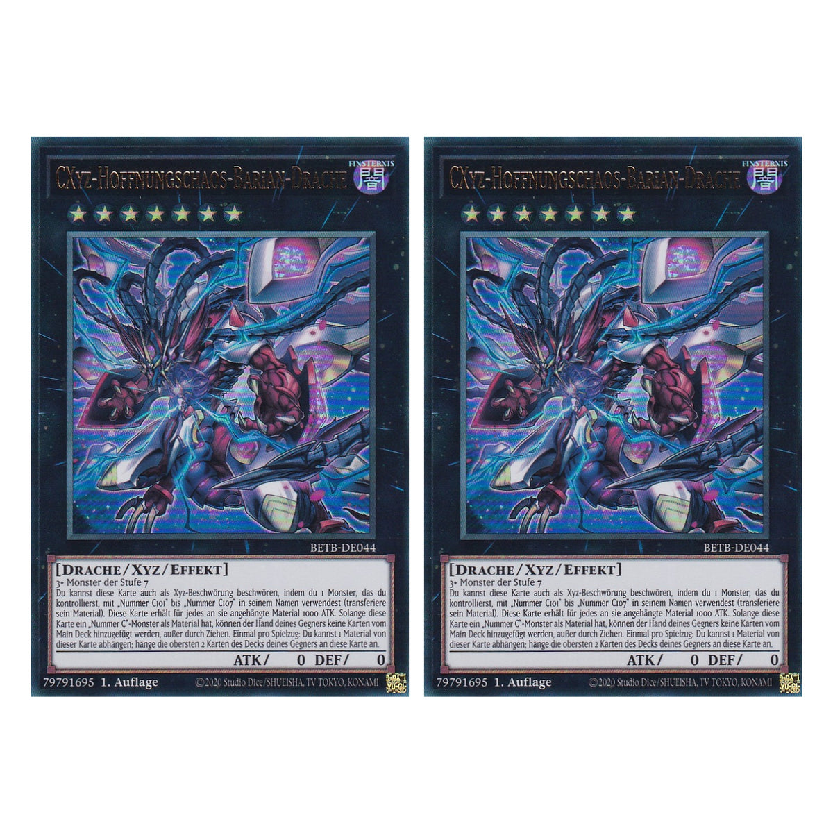 BETB-DE044 - CXyz-Hoffnungschaos-Barian-Drache - Ultra Rare - Deutsch - 1. Auflage - Beyond the Brave - Duo Set (2 Stück) - Yu-Gi-Oh!