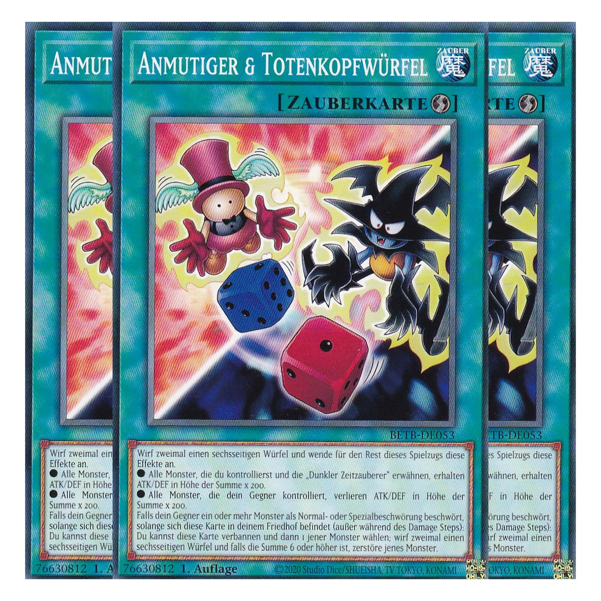 BETB-DE053 - Anmutiger & Totenkopfwürfel - Common - Deutsch - 1. Auflage - Beyond the Brave - Playset (3 Kopien) - Yu-Gi-Oh!