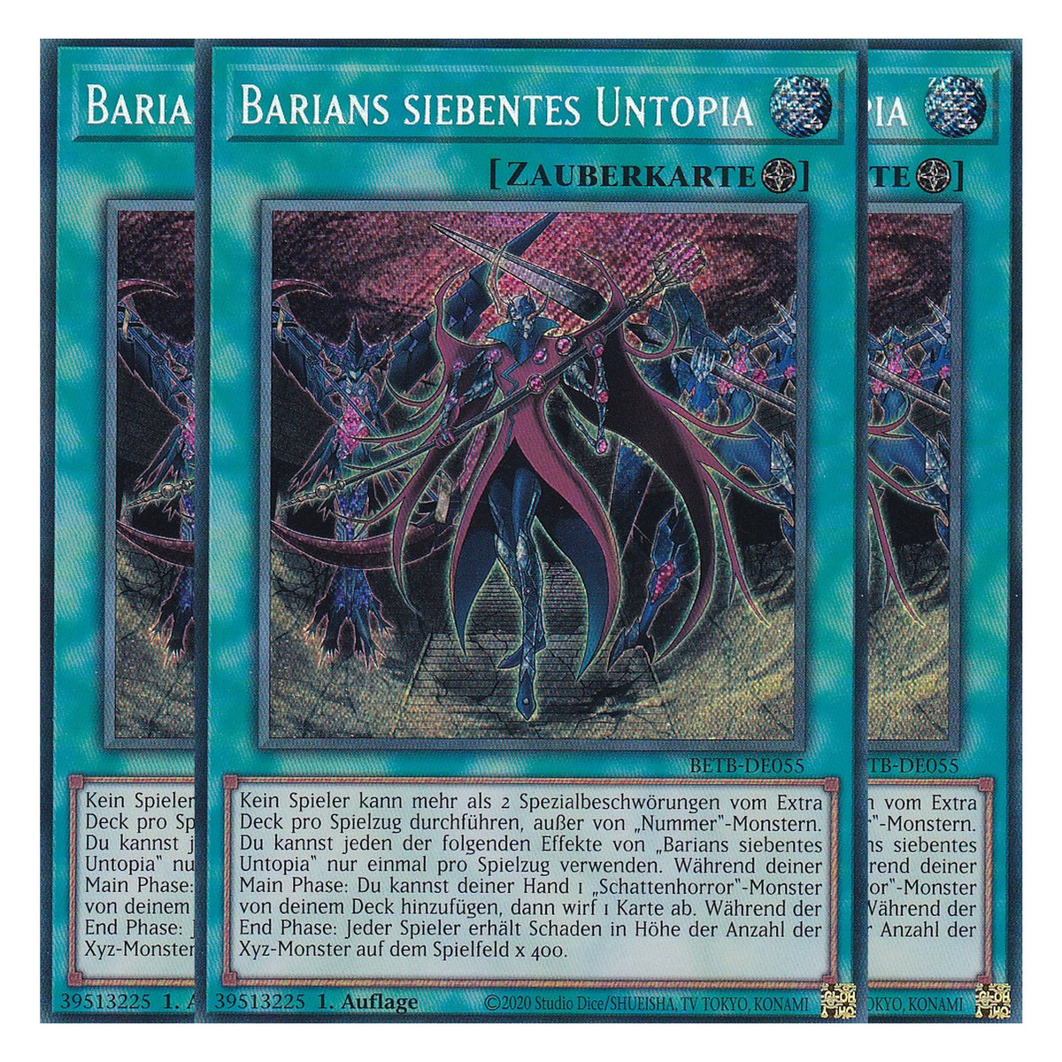 BETB-DE055 - Barians siebentes Untopia - Secret Rare - Deutsch - 1. Auflage - Beyond the Brave - Playset (3 Kopien) - Yu-Gi-Oh!