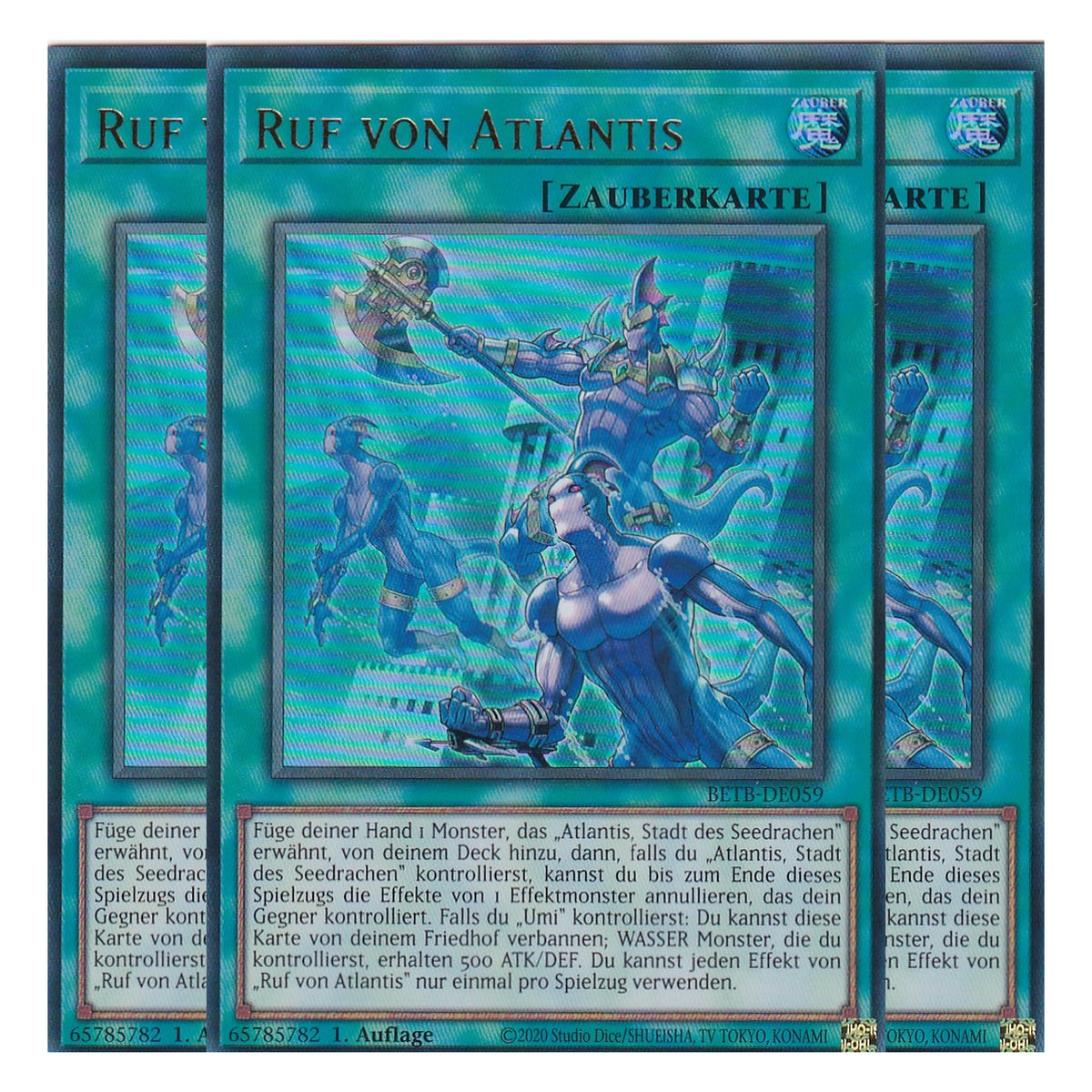 BETB-DE059 - Ruf von Atlantis - Ultra Rare - Deutsch - 1. Auflage - Beyond the Brave - Playset (3 Kopien) - Yu-Gi-Oh!