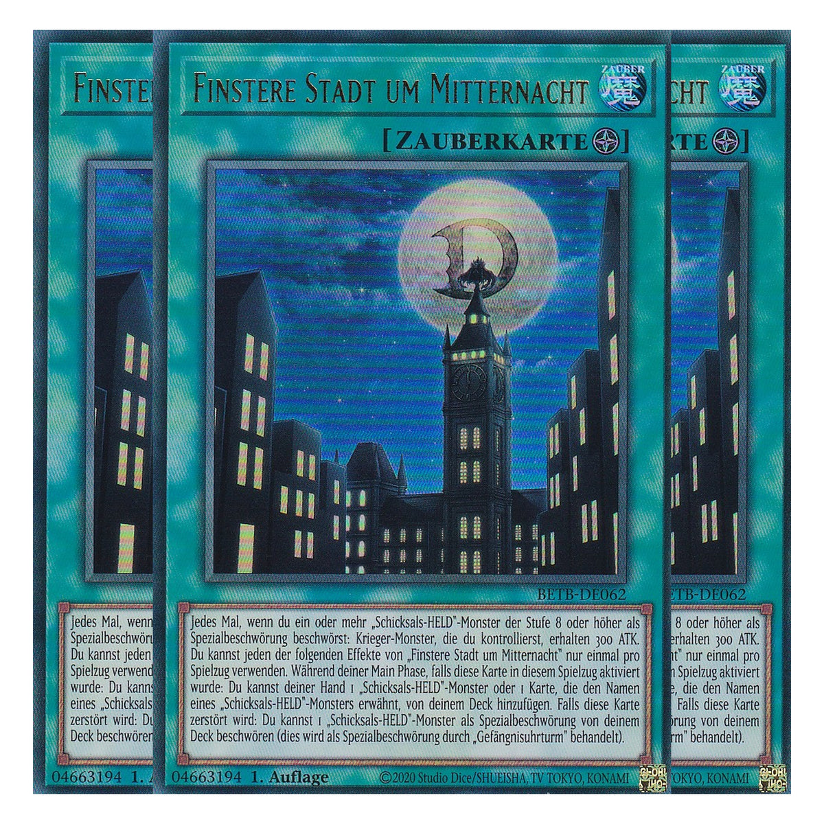 BETB-DE062 - Finstere Stadt um Mitternacht - Ultra Rare - Deutsch - 1. Auflage - Beyond the Brave - Playset (3 Kopien) - Yu-Gi-Oh!
