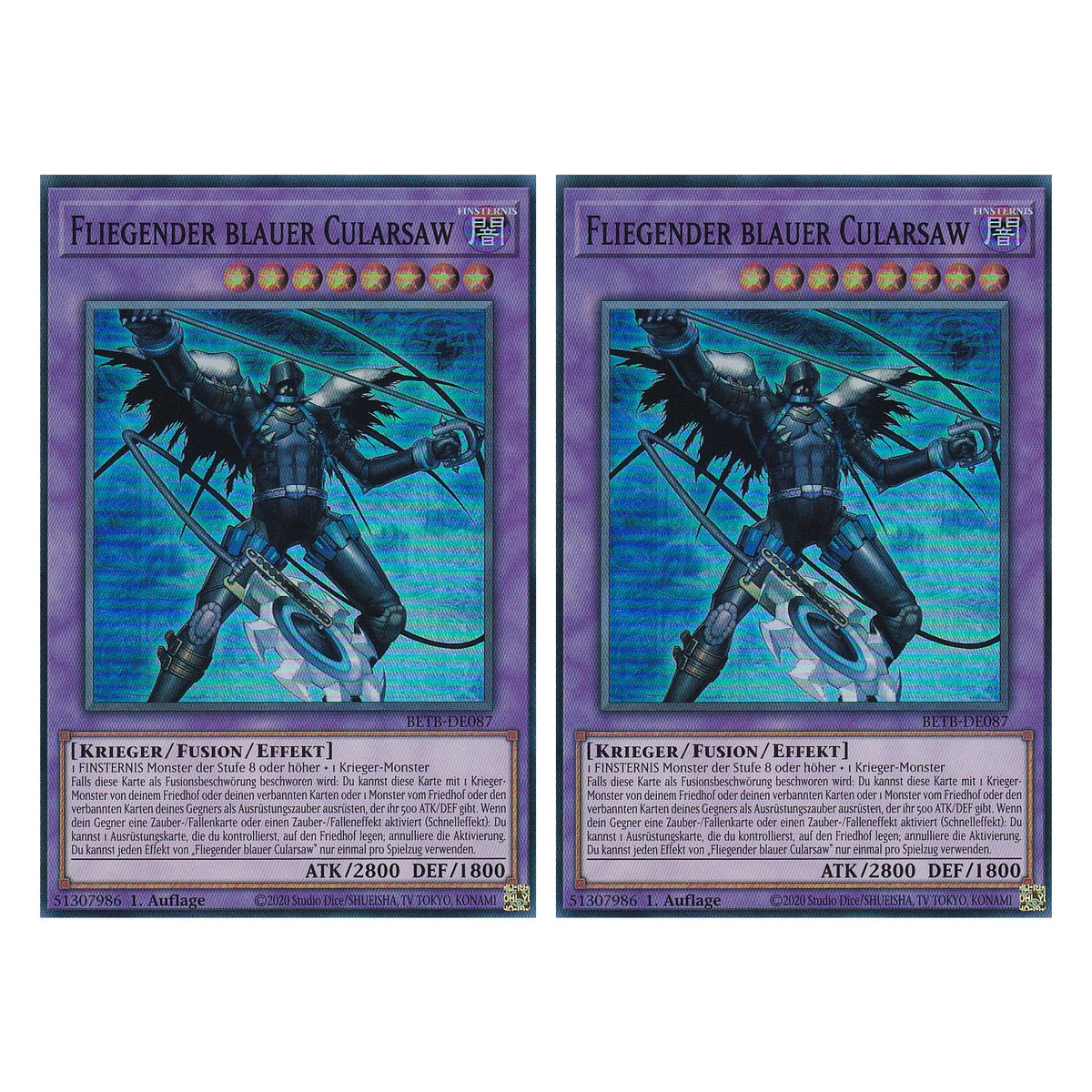 BETB-DE087 - Fliegender blauer Cularsaw - Super Rare - Deutsch - 1. Auflage - Beyond the Brave - Duo Set (2 Stück) - Yu-Gi-Oh!