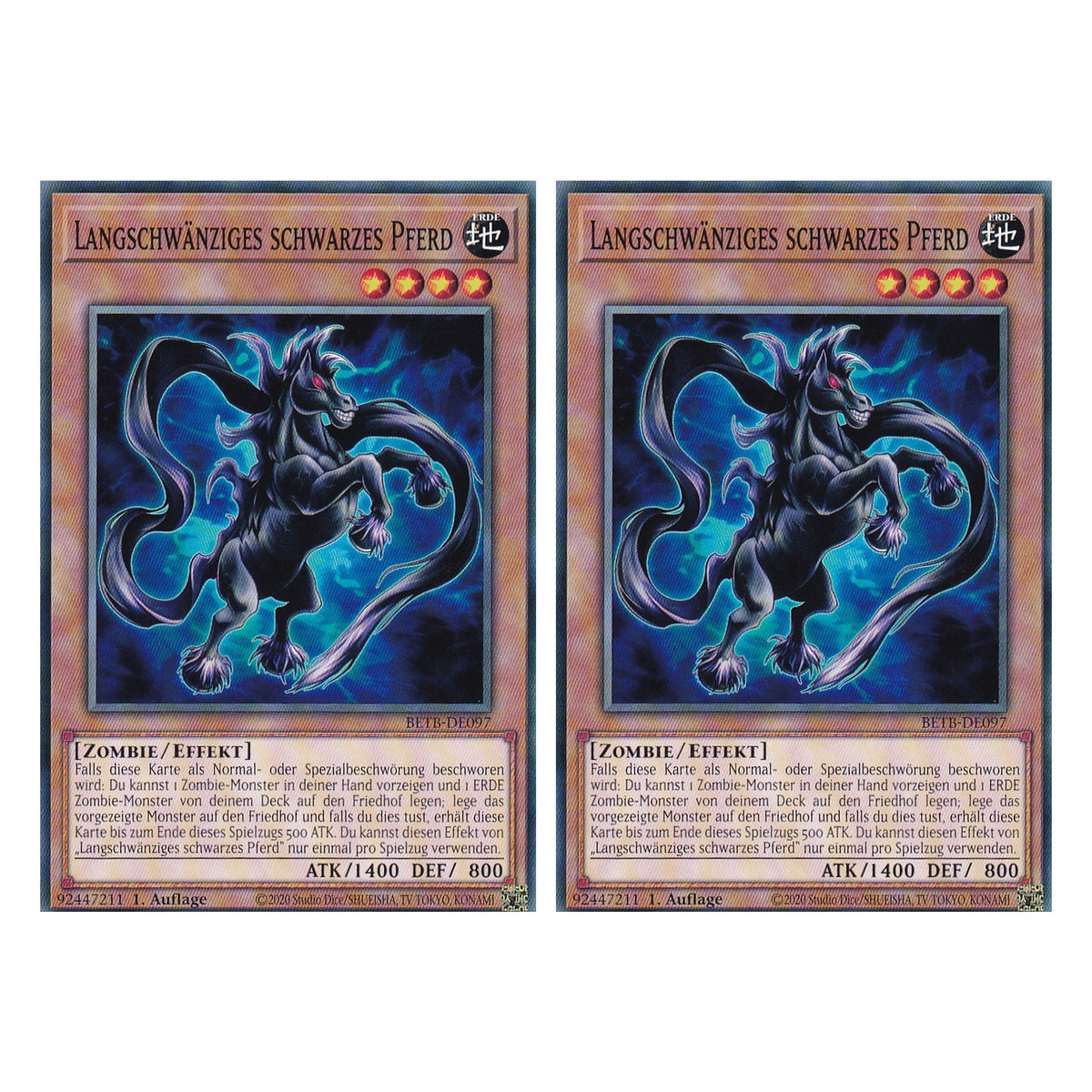 BETB-DE097 - Langschwänziges schwarzes Pferd - Common - Deutsch - 1. Auflage - Beyond the Brave - Duo Set (2 Stück) - Yu-Gi-Oh!