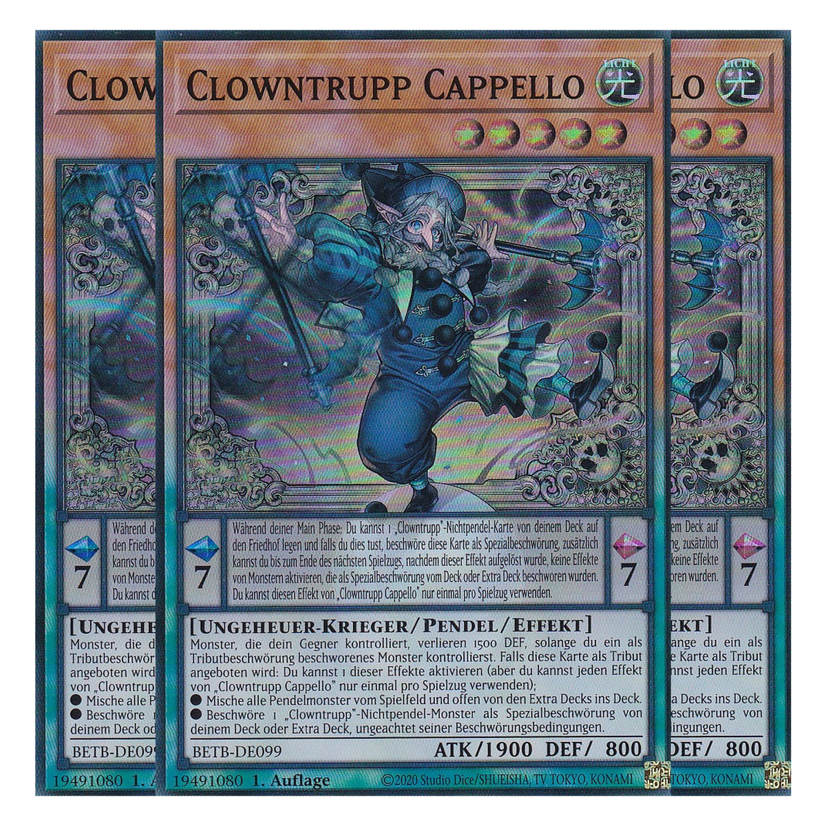 BETB-DE099 - Clowntrupp Cappello - Super Rare - Deutsch - 1. Auflage - Beyond the Brave - Playset (3 Kopien) - Yu-Gi-Oh!