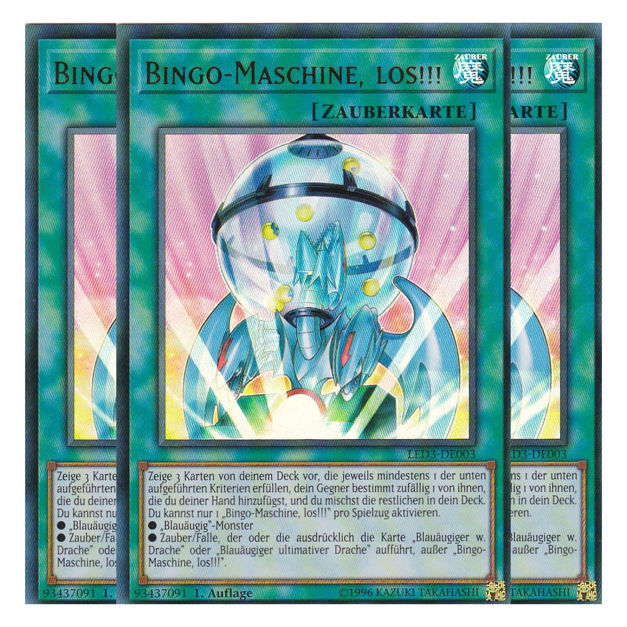 Bingo-Maschine, Los!!! - LED3-DE003 - Ultra Rare - Deutsch - 1. Auflage - Legendary Duelists: White Dragon Abyss - Playset (3 Kopien)