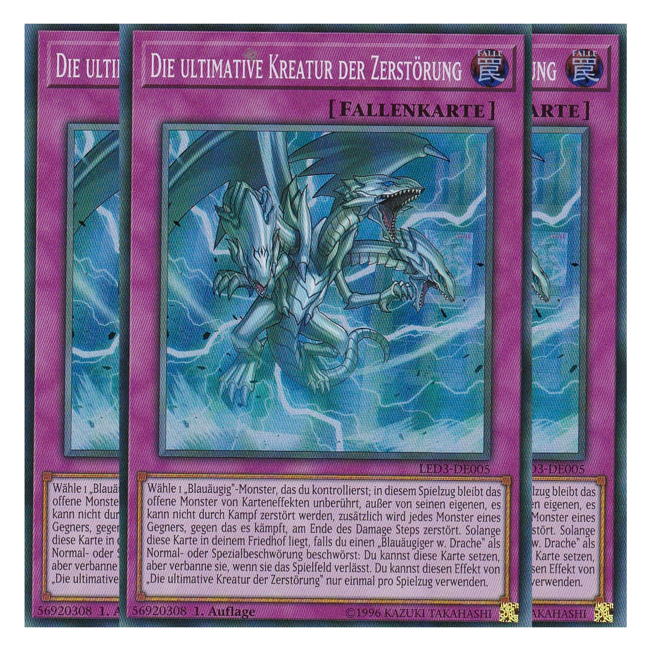 Die ultimative Kreatur der Zerstörung - LED3-DE005 - Super Rare - Deutsch - 1. Auflage - Legendary Duelists: White Dragon Abyss - Playset (3 Kopien)
