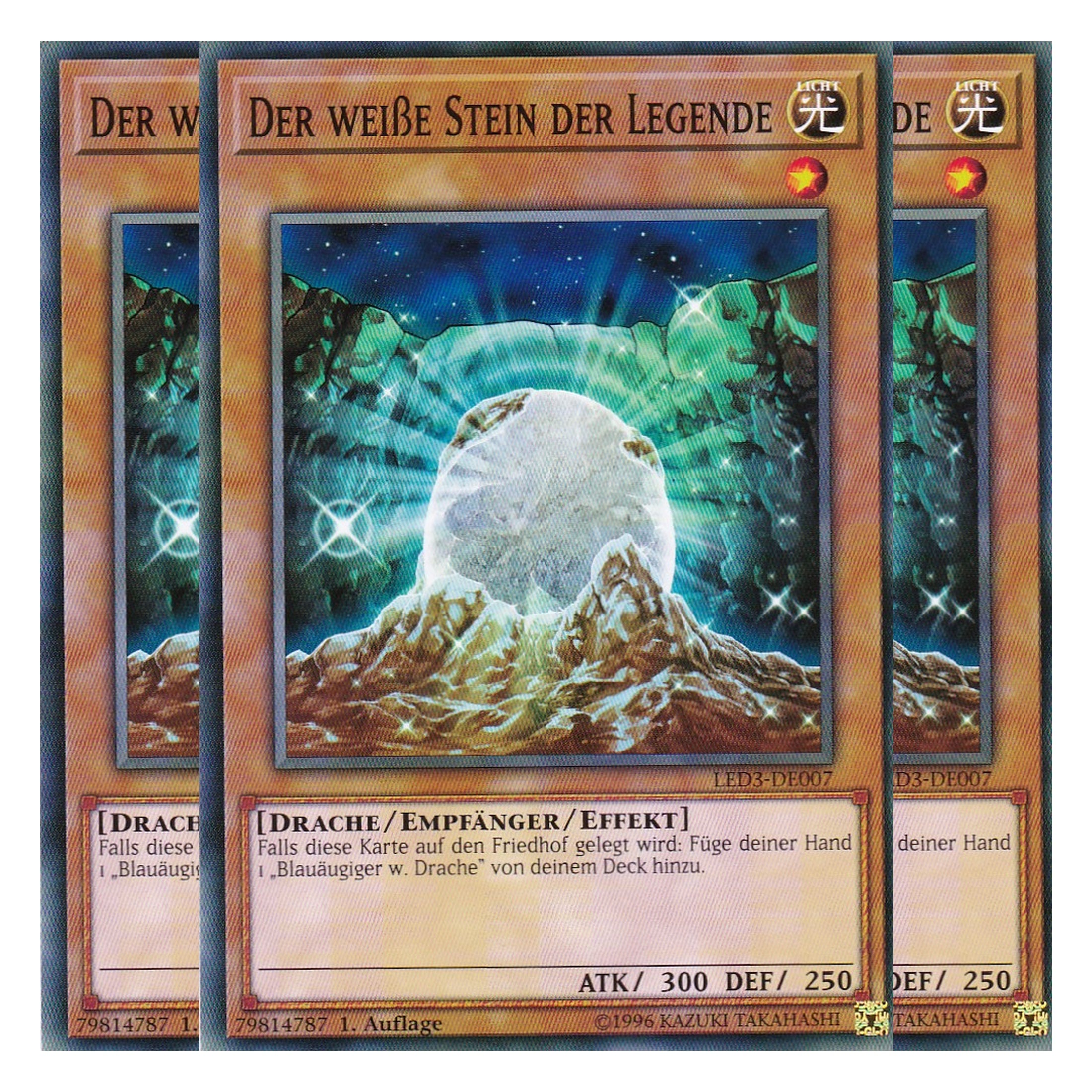 Der weiße Stein der Legende - LED3-DE007 - Common - Deutsch - 1. Auflage - Legendary Duelists: White Dragon Abyss - Playset (3 Kopien)