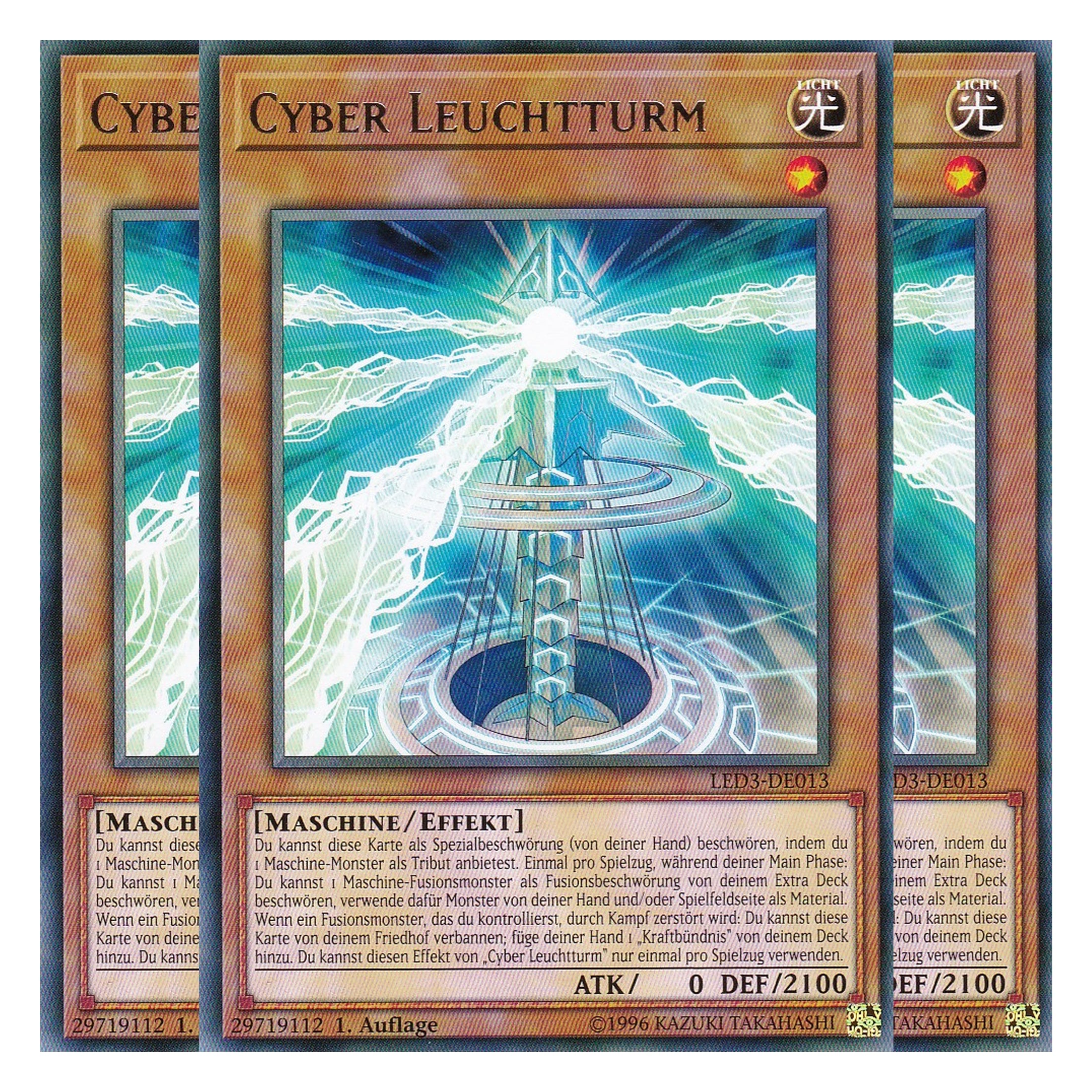 Cyber-Leuchtturm - LED3-DE013 - Rare - Deutsch - 1. Auflage - Legendary Duelists: White Dragon Abyss - Playset (3 Kopien)