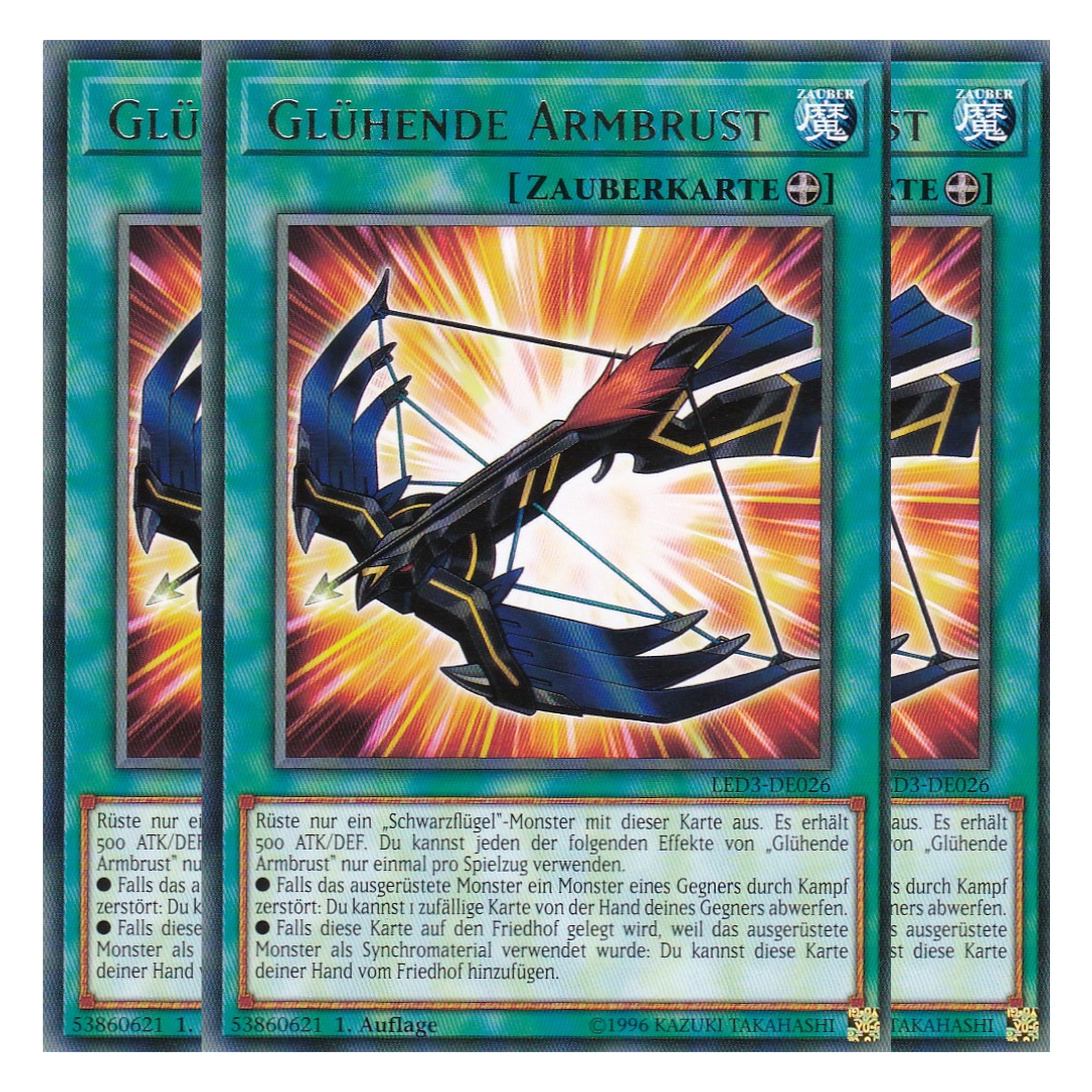 Glühende Armbrust - LED3-DE026 - Rare - Deutsch - 1. Auflage - Legendary Duelists: White Dragon Abyss - Playset (3 Kopien)