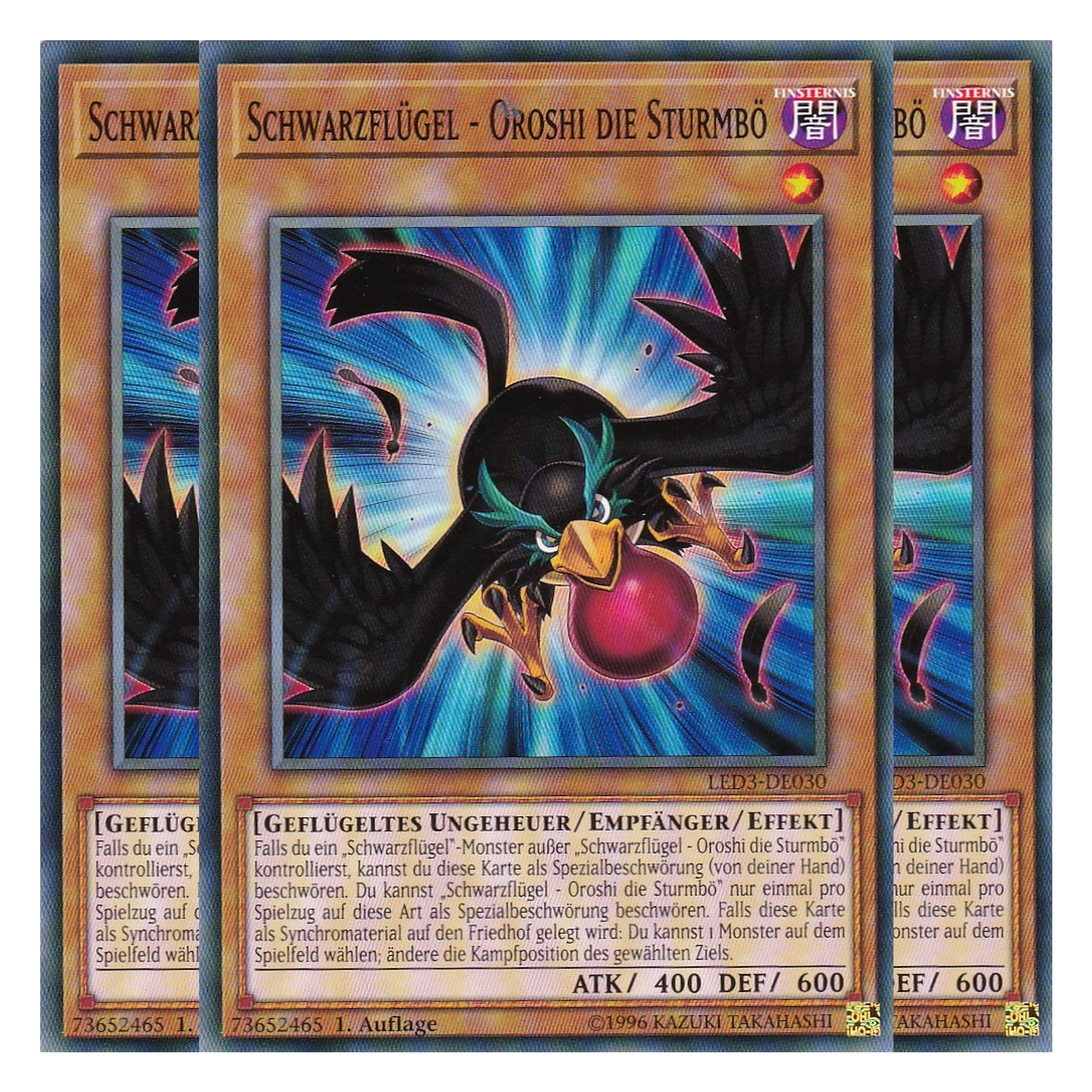 Schwarzflügel - Oroshi der Sturmbö - LED3-DE030 - Common - Deutsch - 1. Auflage - Legendary Duelists: White Dragon Abyss - Playset (3 Kopien)