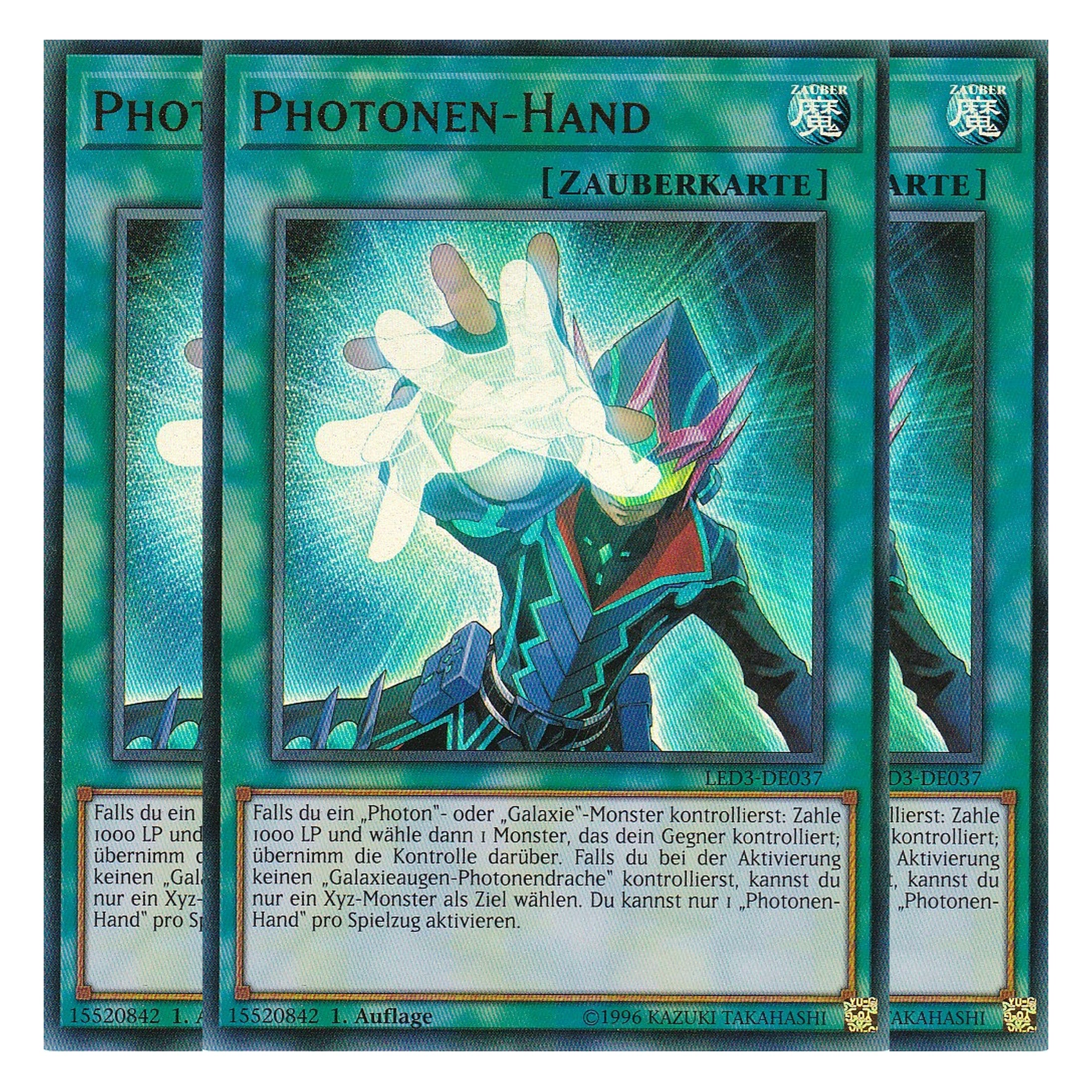 Photonen-Hand - LED3-DE037 - Ultra Rare - Deutsch - 1. Auflage - Legendary Duelists: White Dragon Abyss - Playset (3 Kopien)