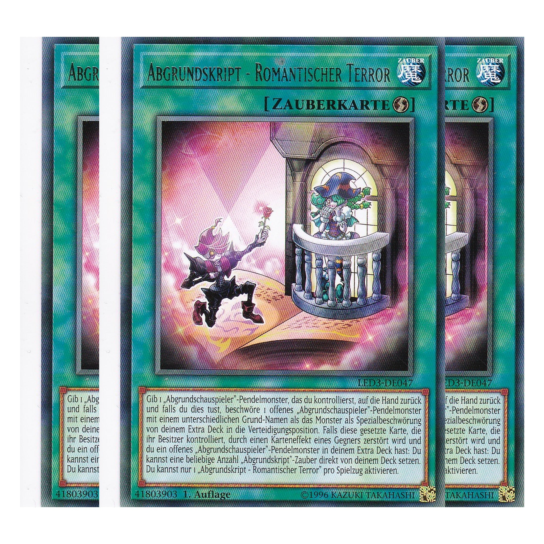 Abgrundskript - Romantischer Terror - LED3-DE047 - Rare - Deutsch - 1. Auflage - Legendary Duelists: White Dragon Abyss - Playset (3 Kopien)