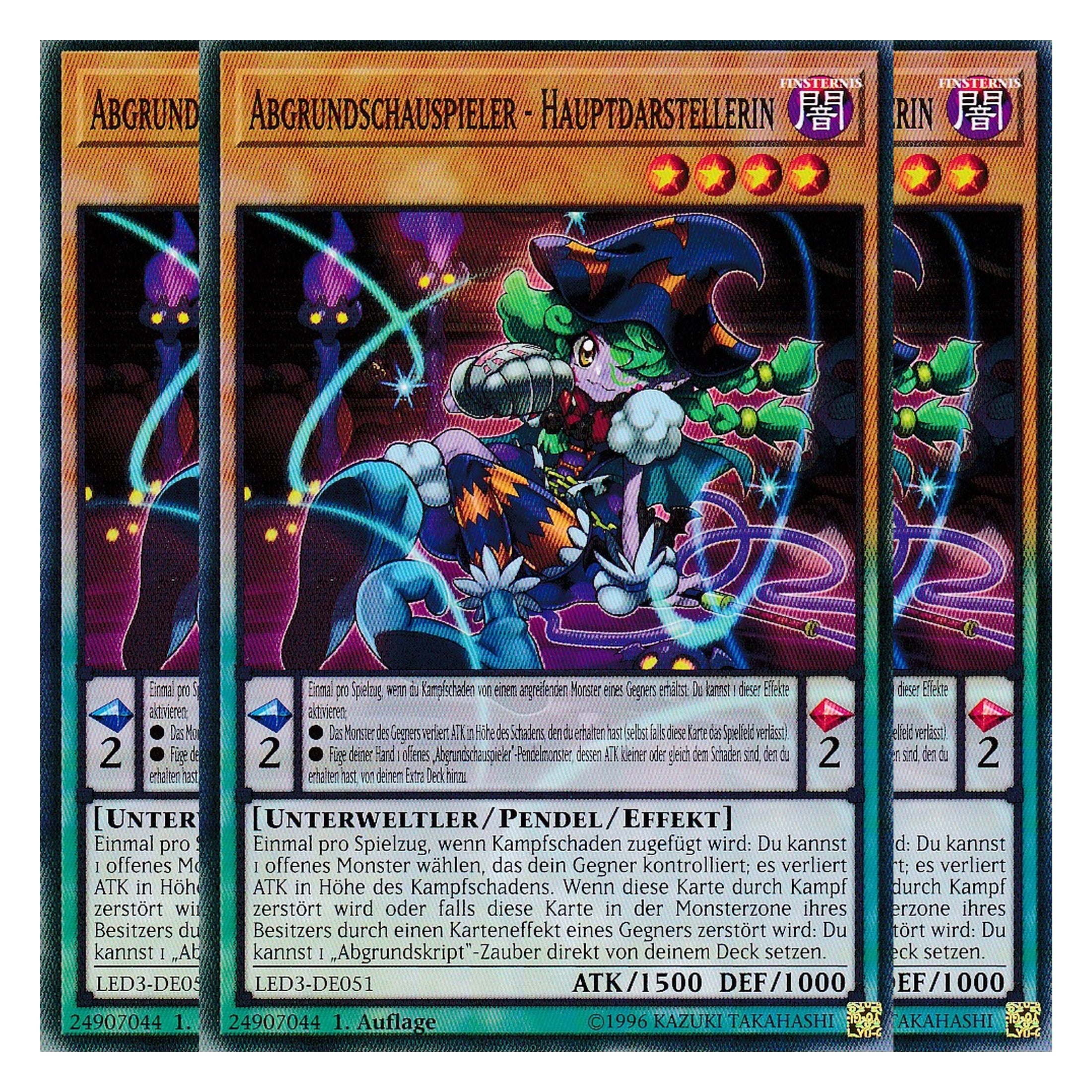 Abgrundschauspieler - Hauptdarstellerin - LED3-DE051 - Common - Deutsch - 1. Auflage - Legendary Duelists: White Dragon Abyss - Playset (3 Kopien)