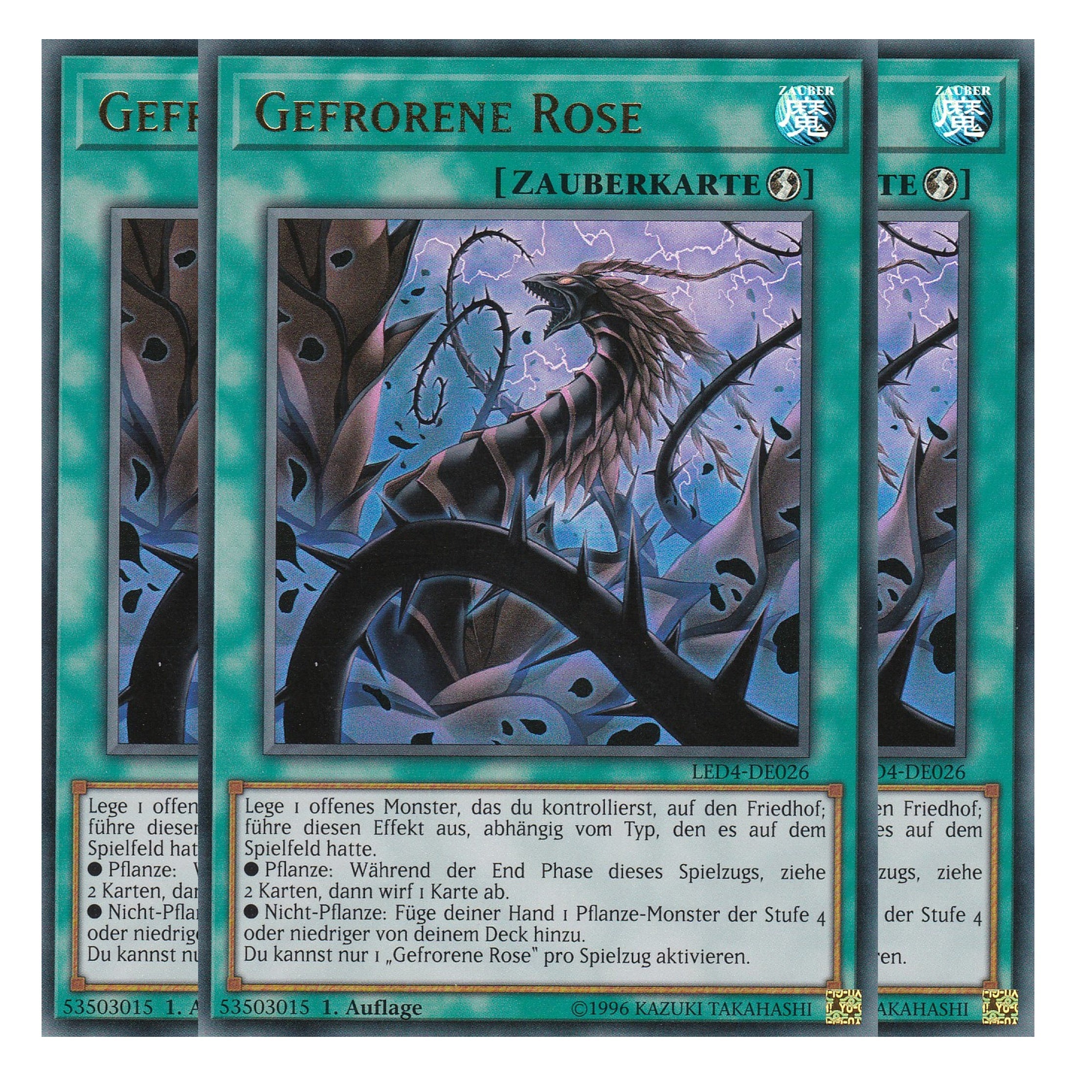 Gefrorene Rose - LED4-DE026 - Ultra Rare - Deutsch - 1. Auflage - Legendary Duelists: Sisters of the Rose - Playset (3 Kopien)