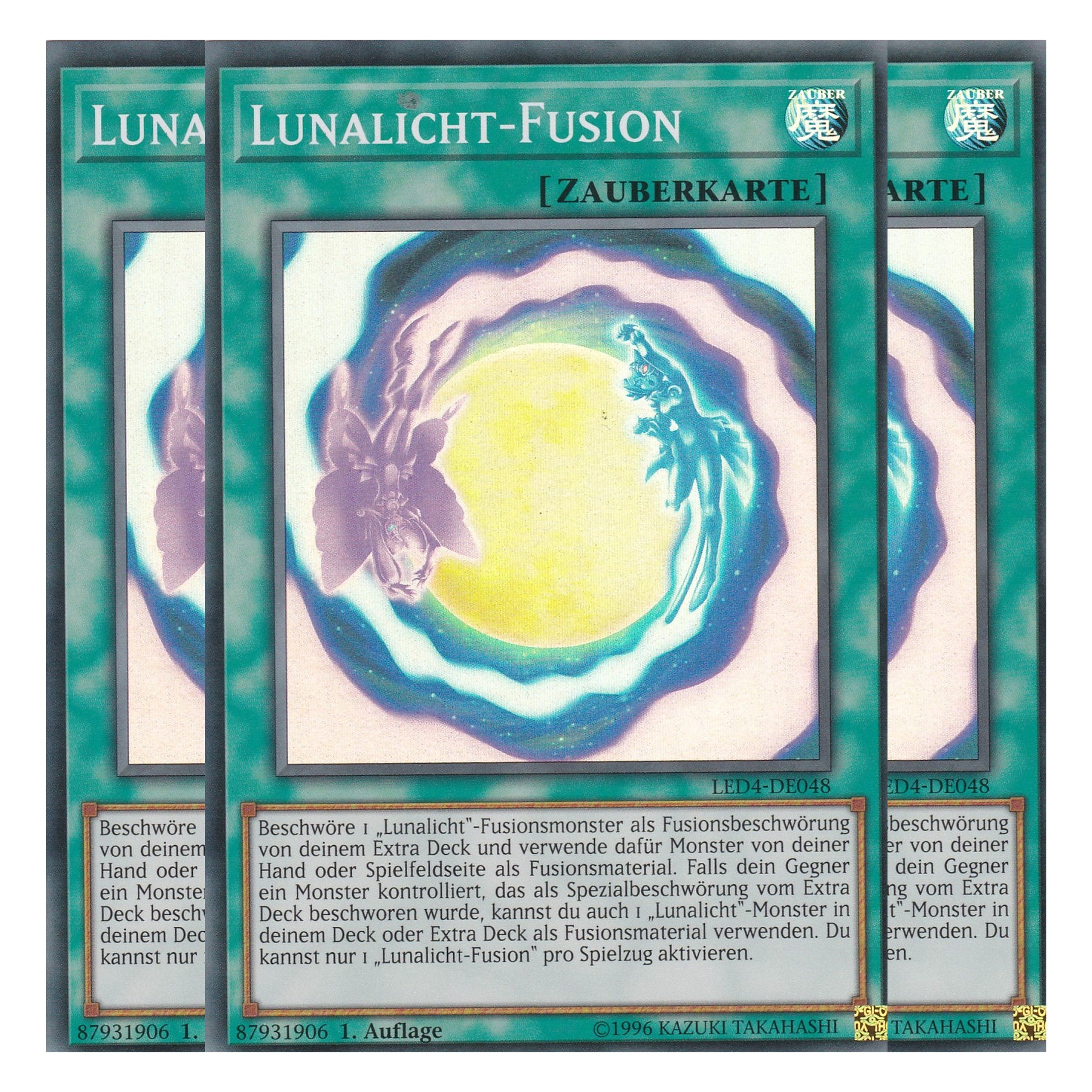 Lunalicht-Fusion - LED4-DE048 - Super Rare - Deutsch - 1. Auflage - Legendary Duelists: Sisters of the Rose - Playset (3 Kopien)
