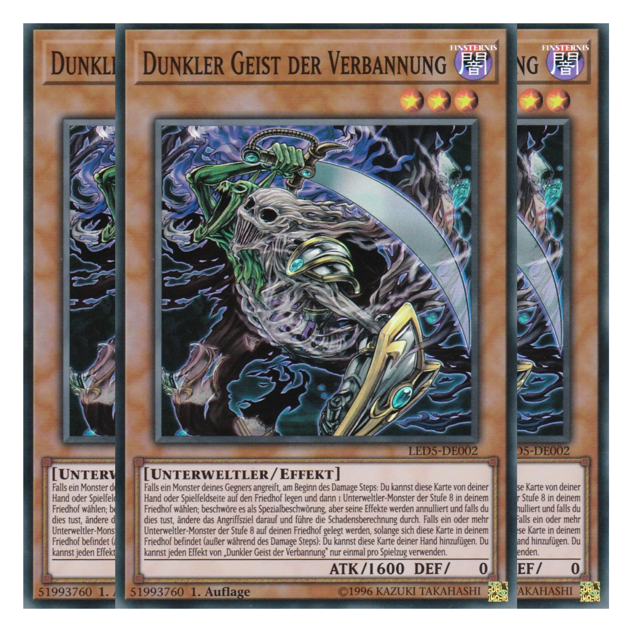 Dunkler Geist der Verbannung - LED5-DE002 - Super Rare - Deutsch - 1. Auflage - Legendary Duelists: Immortal Destiny - Playset (3 Kopien)
