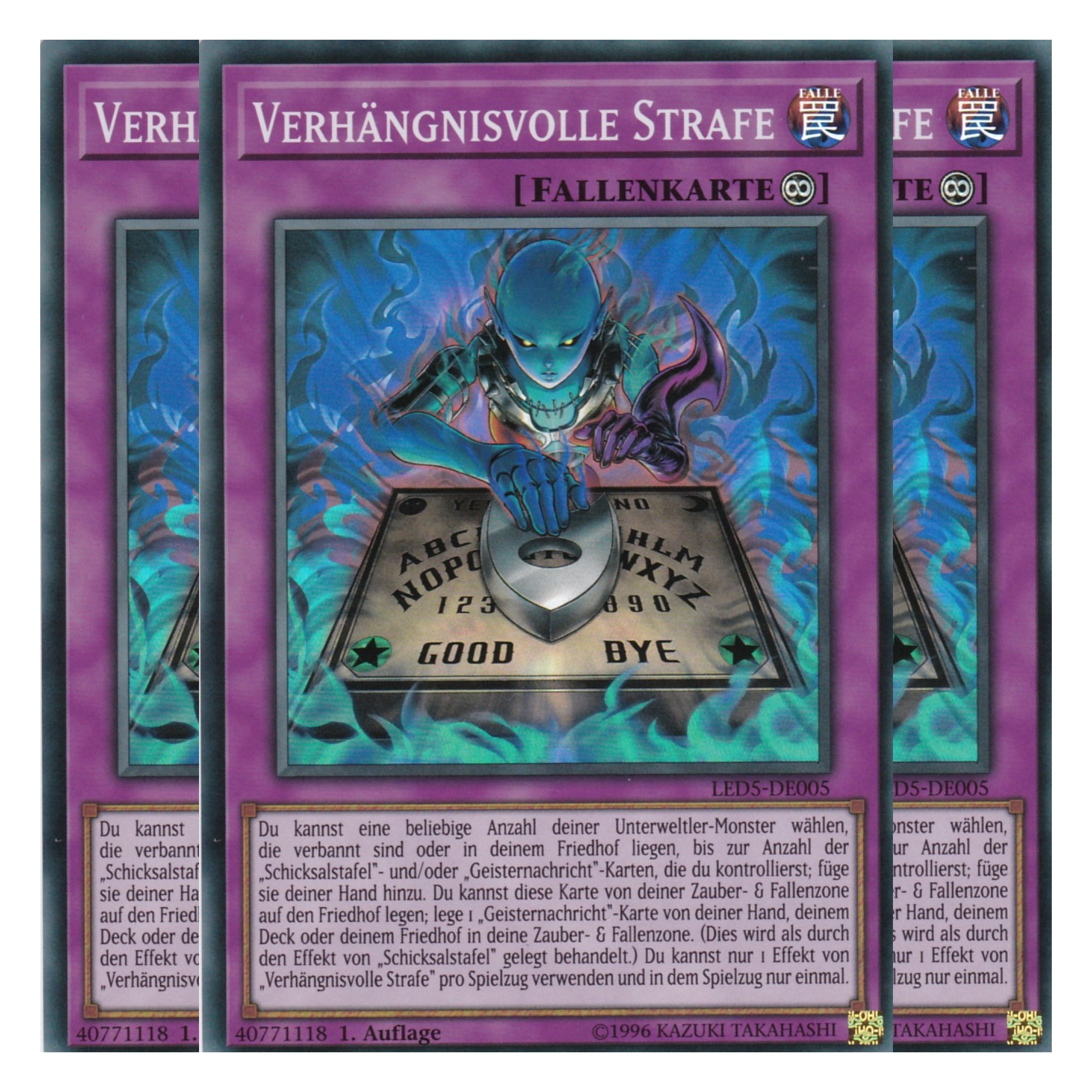 Verhängnisvolle Strafe - LED5-DE005 - Super Rare - Deutsch - 1. Auflage - Legendary Duelists: Immortal Destiny - Playset (3 Kopien)
