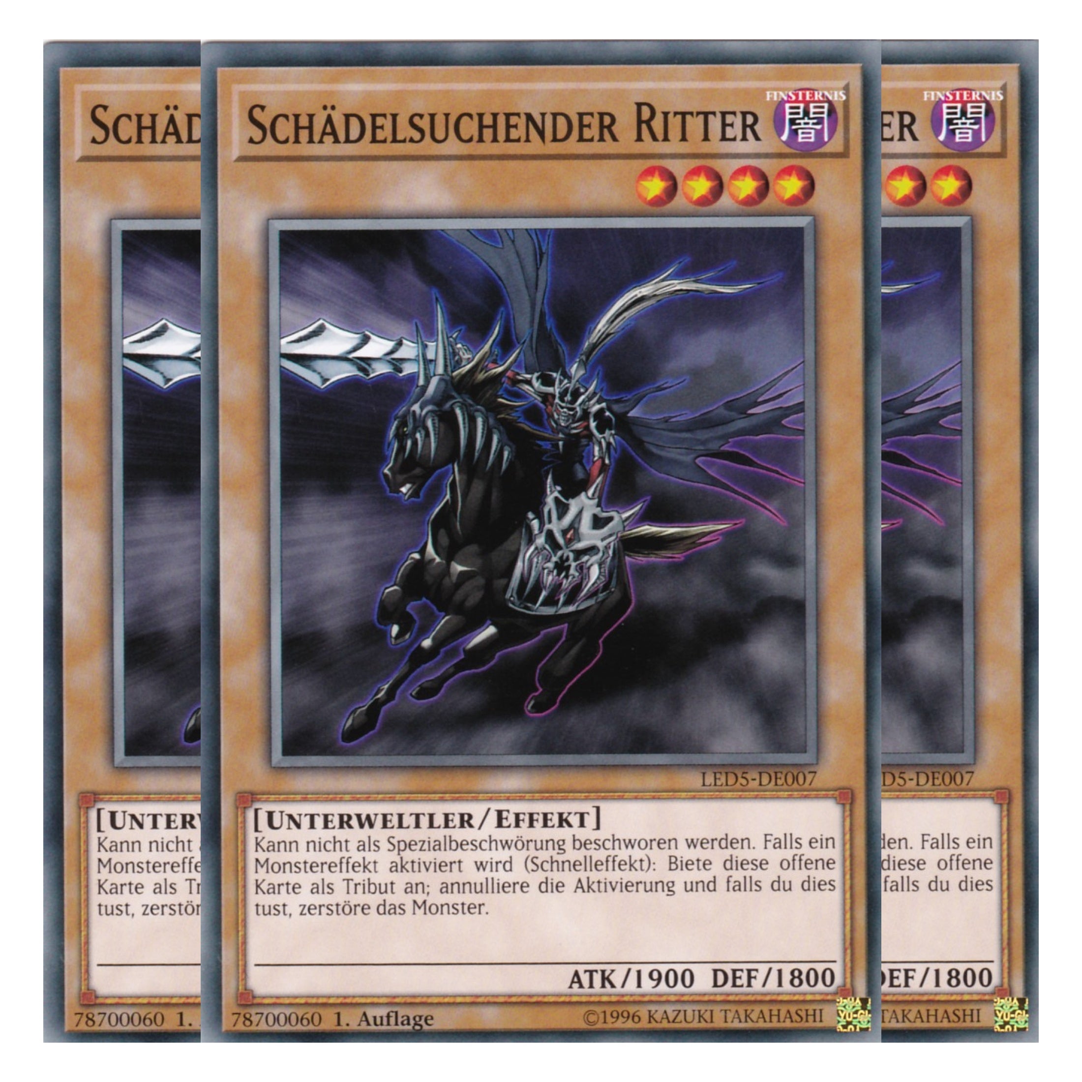 Schädelsuchender Ritter - LED5-DE007 - Common - Deutsch - 1. Auflage - Legendary Duelists: Immortal Destiny - Playset (3 Kopien)