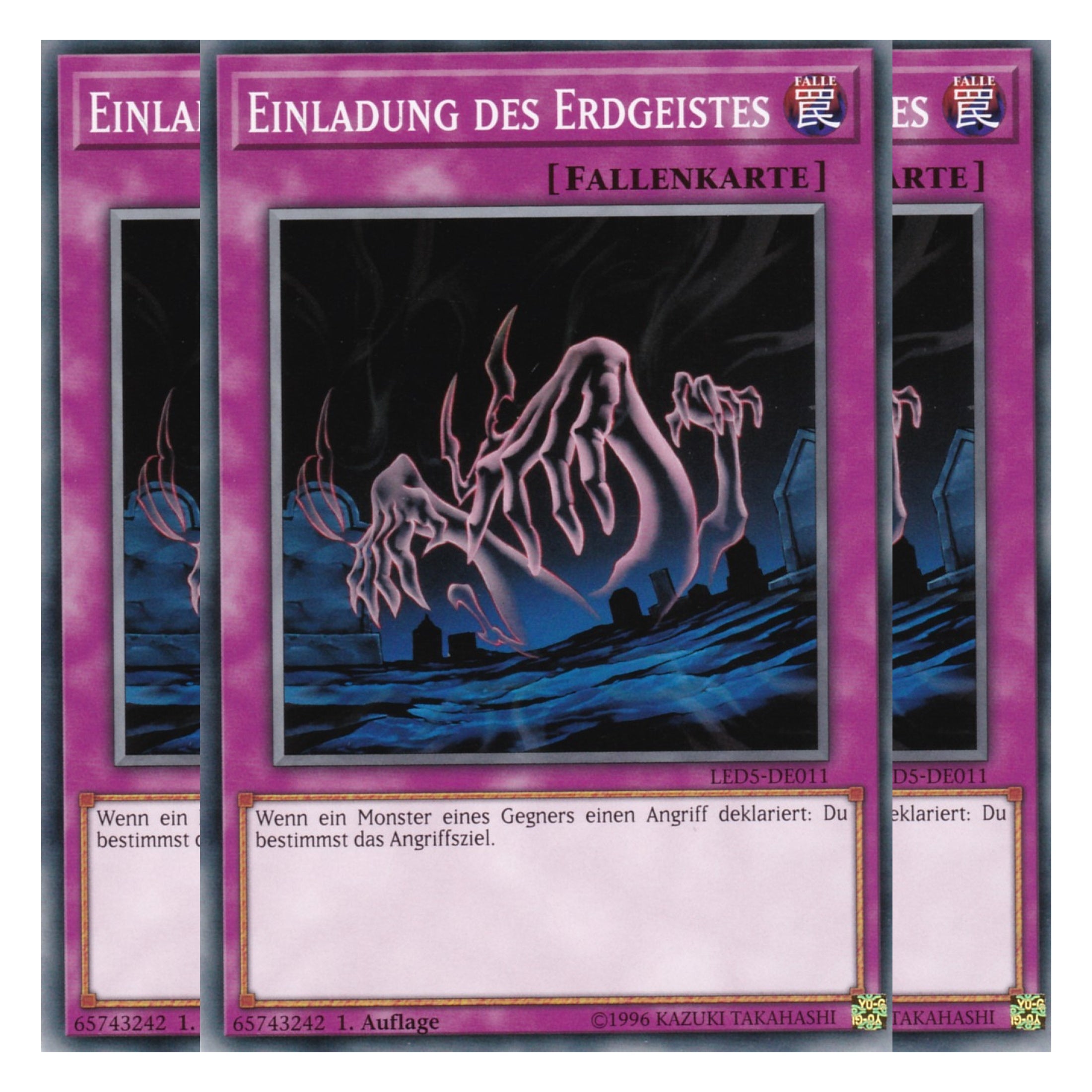 Einladung des Erdgeistes - LED5-DE011 - Common - Deutsch - 1. Auflage - Legendary Duelists: Immortal Destiny - Playset (3 Kopien)