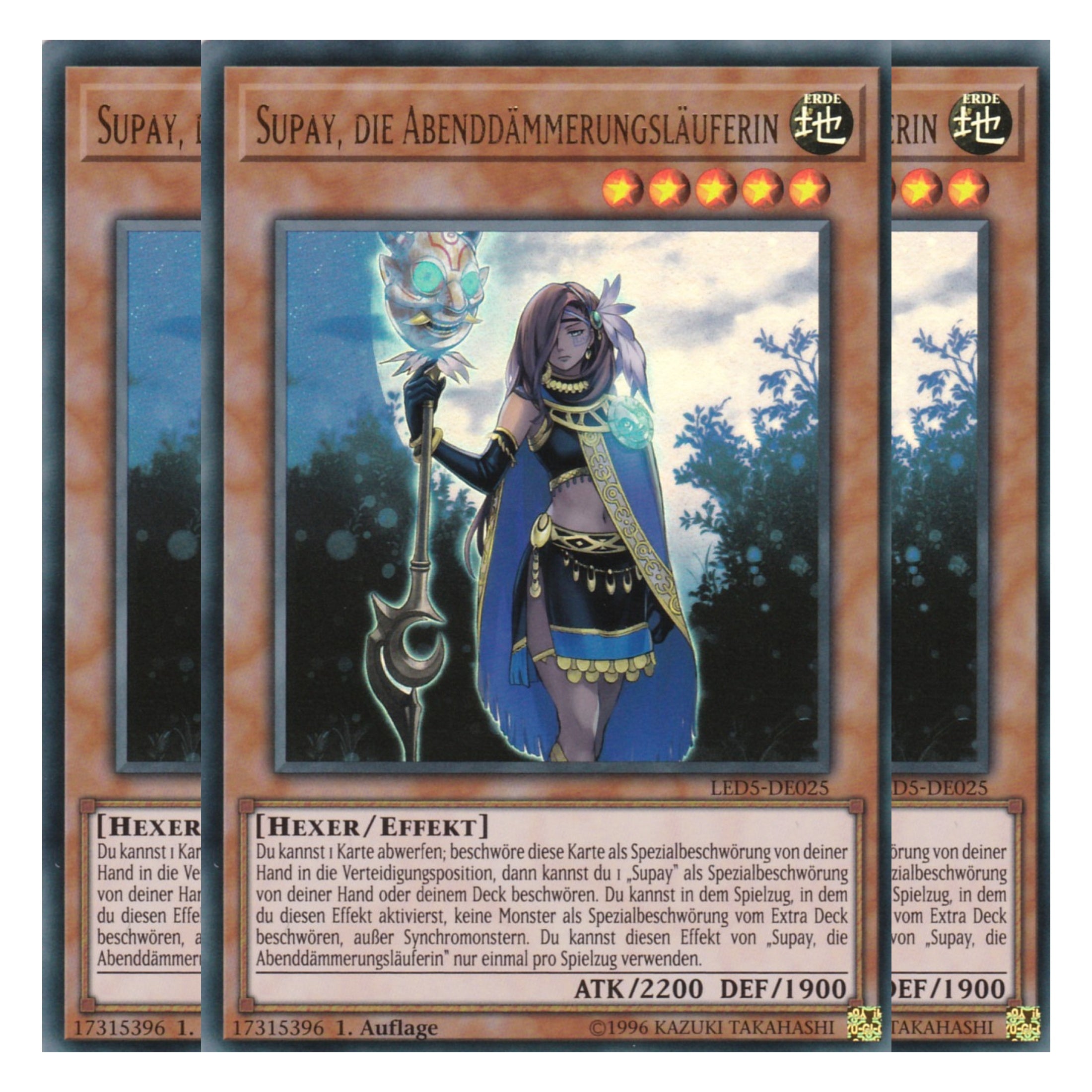 Supay, die Abenddämmerungsläuferin - LED5-DE025 - Ultra Rare - Deutsch - 1. Auflage - Legendary Duelists: Immortal Destiny - Playset (3 Kopien)